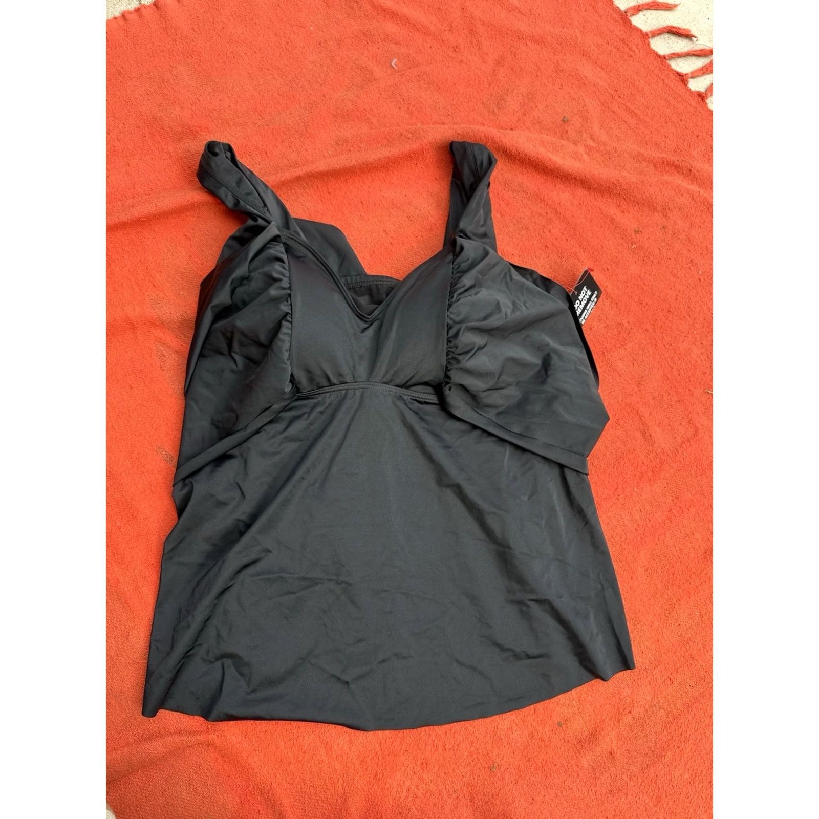 Vintage VINTAGE Swimsuits For All Black Tankini 18W Adjustable Straps Women Tankini Top Bikini Bottom New With Tags Size ONE SIZE - 2 Thumbnail