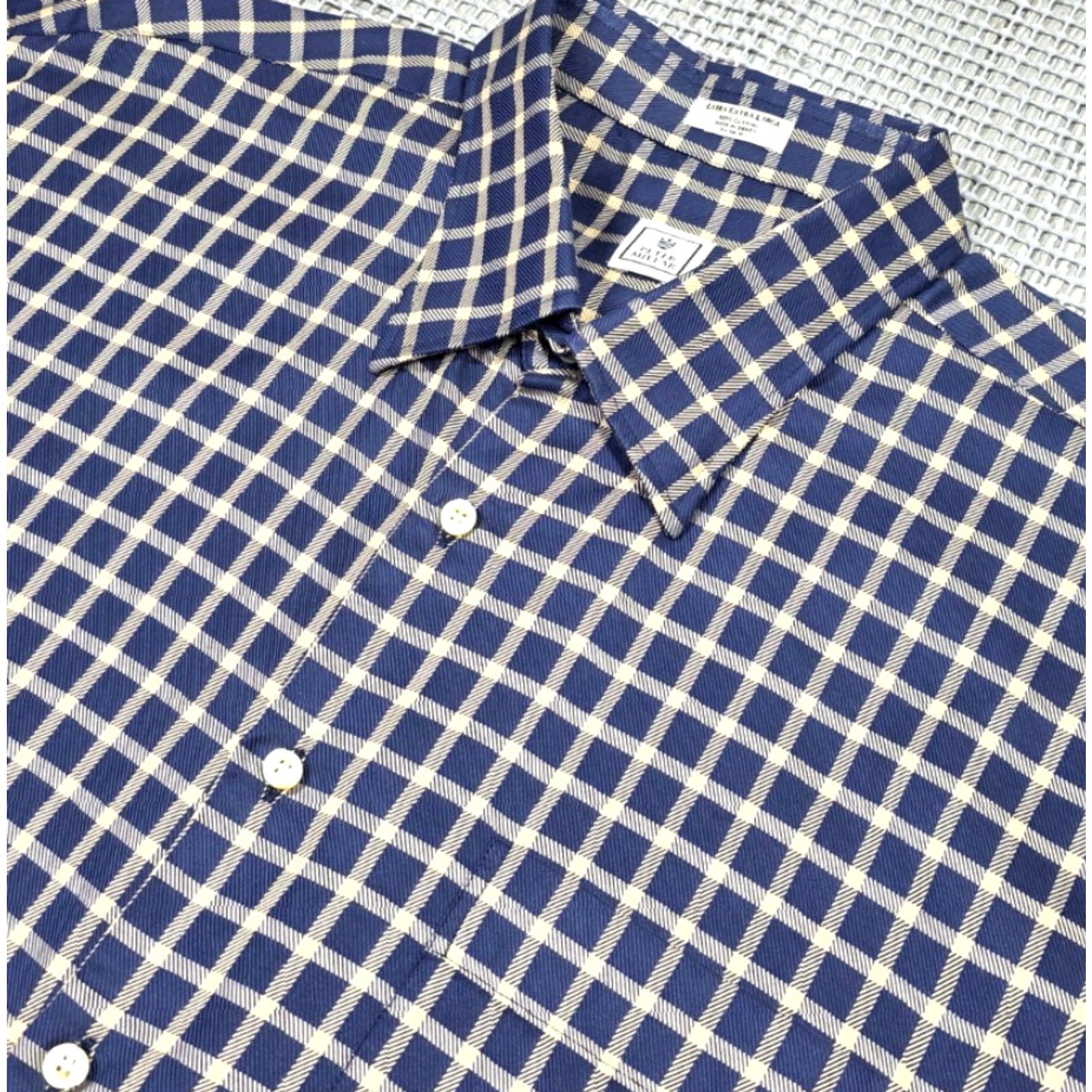 Peter Millar Peter Millar Parksville Blue Beige Check Long Sleeve Shirt 2XL Mens Button-Up Cotton Size US XXL / EU 58 / 5 - 5 Thumbnail