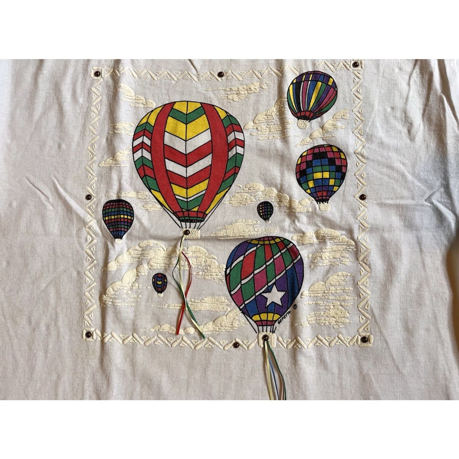Vintage VINTAGE PGB Hot Air Balloons Shirt Women’s M/L White 90s Team Shirts Size M / US 6-8 / IT 42-44 - 3 Thumbnail
