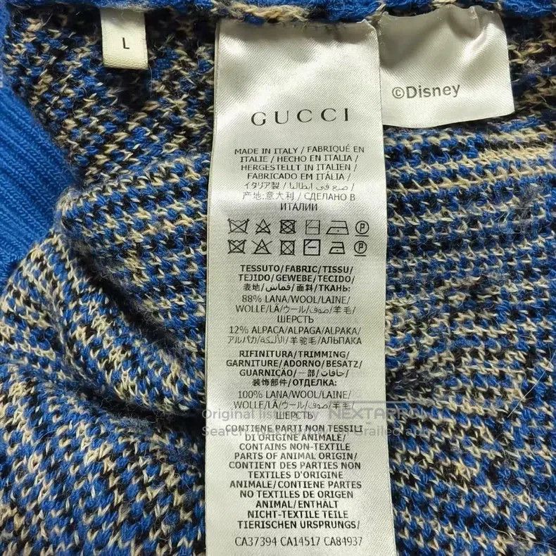 Gucci Gucci Blue co-branded full-print logo Mickey wool cardigan Size US L / EU 52-54 / 3 - 4 Thumbnail