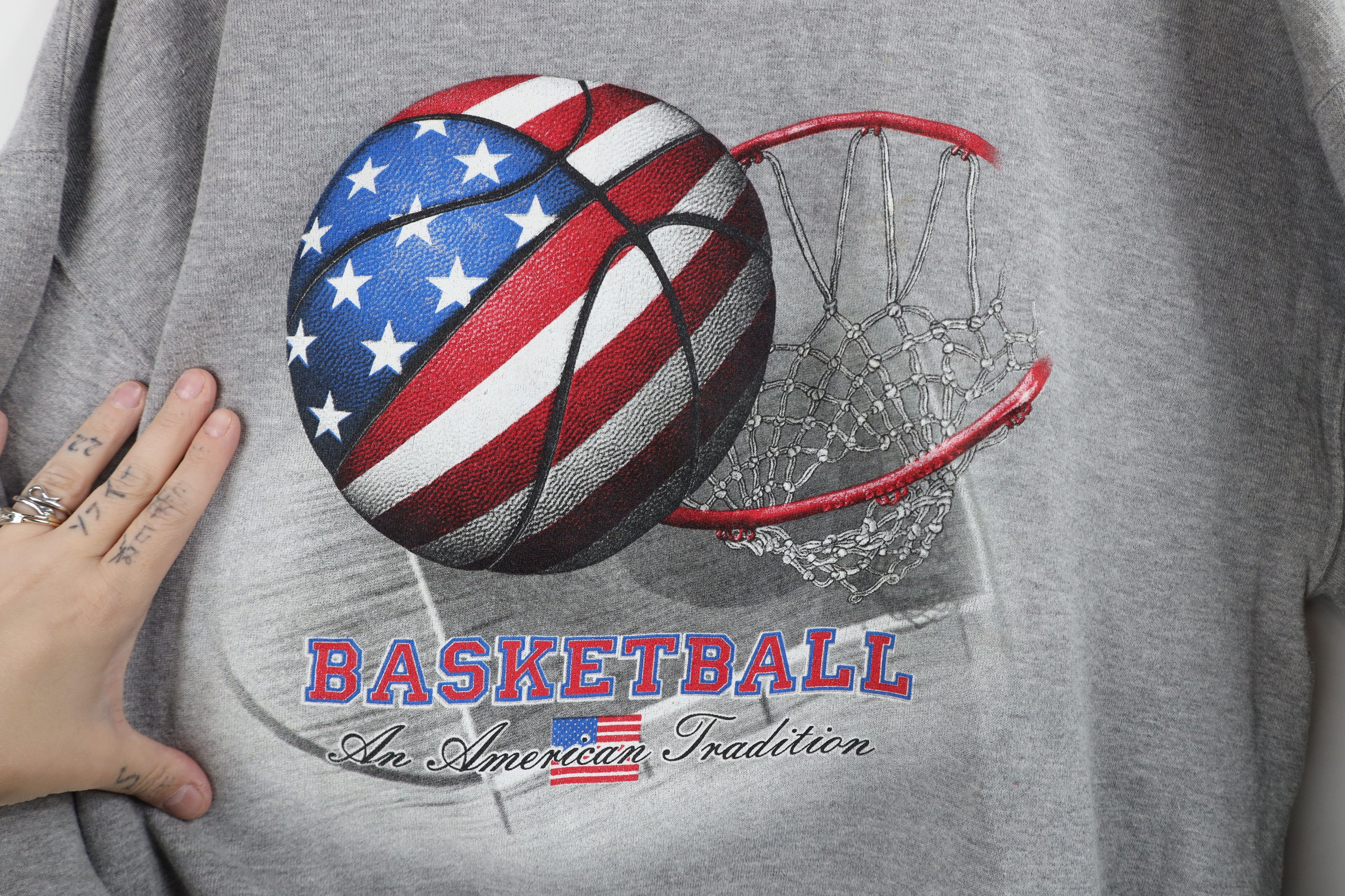 Vintage Vintage 90s Basketball An American Tradition Sweatshirt Gray Size US XL / EU 56 / 4 - 4 Thumbnail