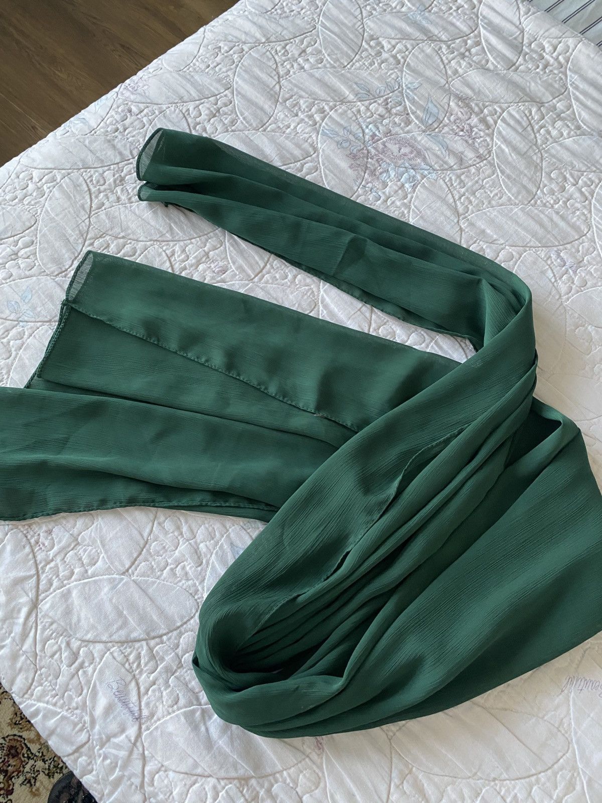 Other Premium Chiffon Rectangle Hijab In Bottle Green For Women Size ONE SIZE - 4 Thumbnail