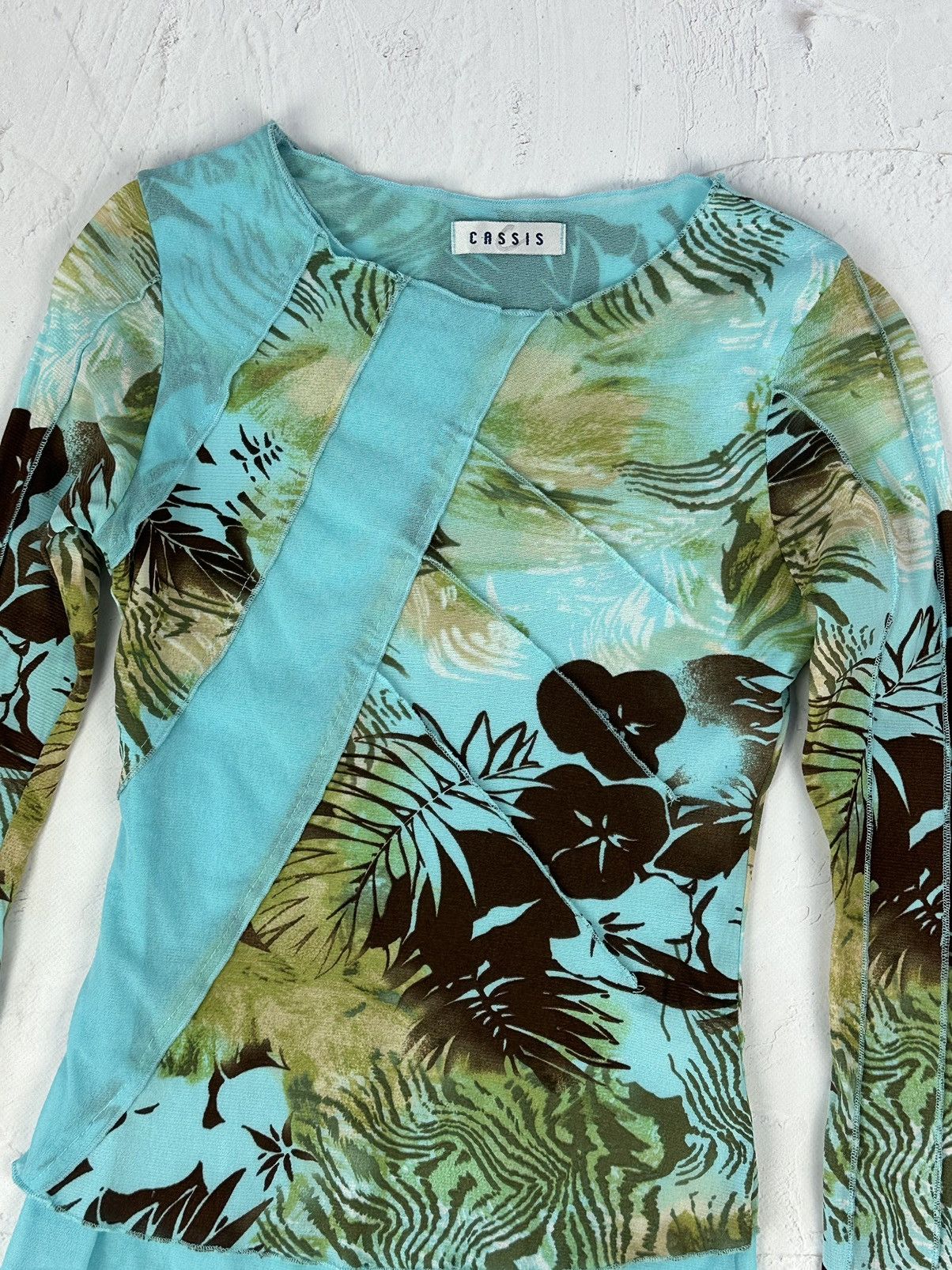 Japanese Brand × Vintage Vintage Floral Mesh Long Sleeve Size S / US 4 / IT 40 - 4 Thumbnail