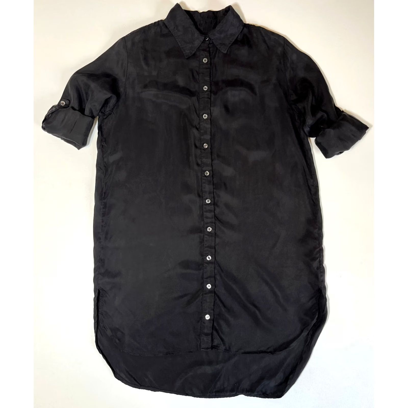 Vintage Tribe Kelley Women's Shirt Long Tunic Button-Up Black XS? Not applicable. Size M / US 6-8 / IT 42-44 - 4 Thumbnail