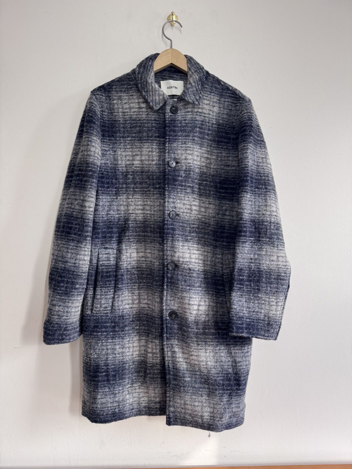 KESTIN Kestin Edinburgh Overcoat Navy Check M Size US M / EU 48-50 / 2 - 1 Thumbnail