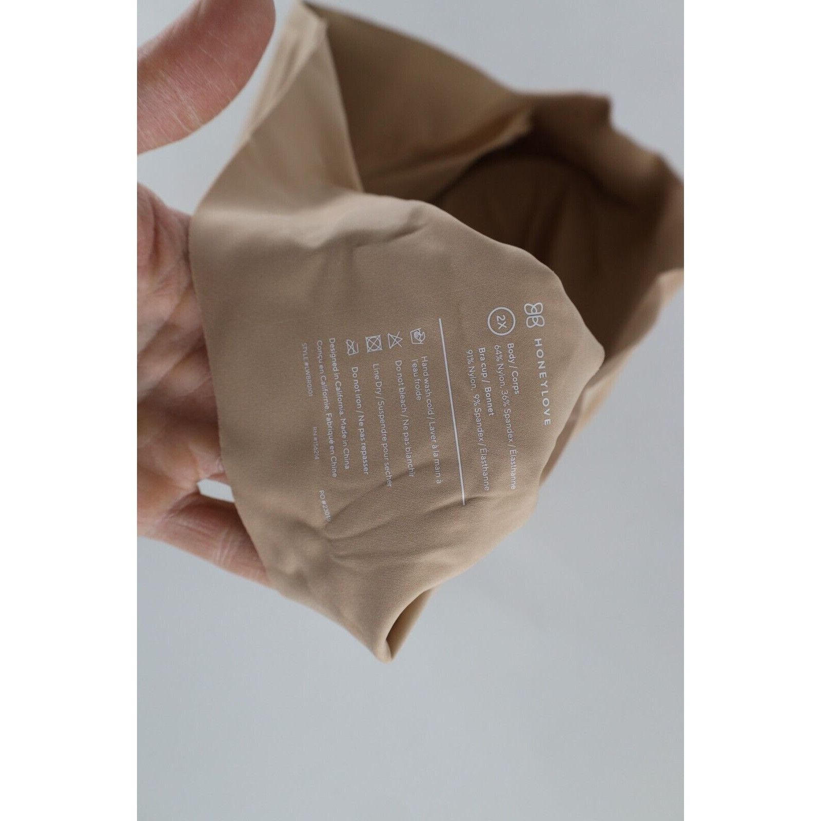 Vintage New Honeylove Shapewear Liftwear V-Neck Bra Nude Beige Size ONE SIZE - 5 Thumbnail