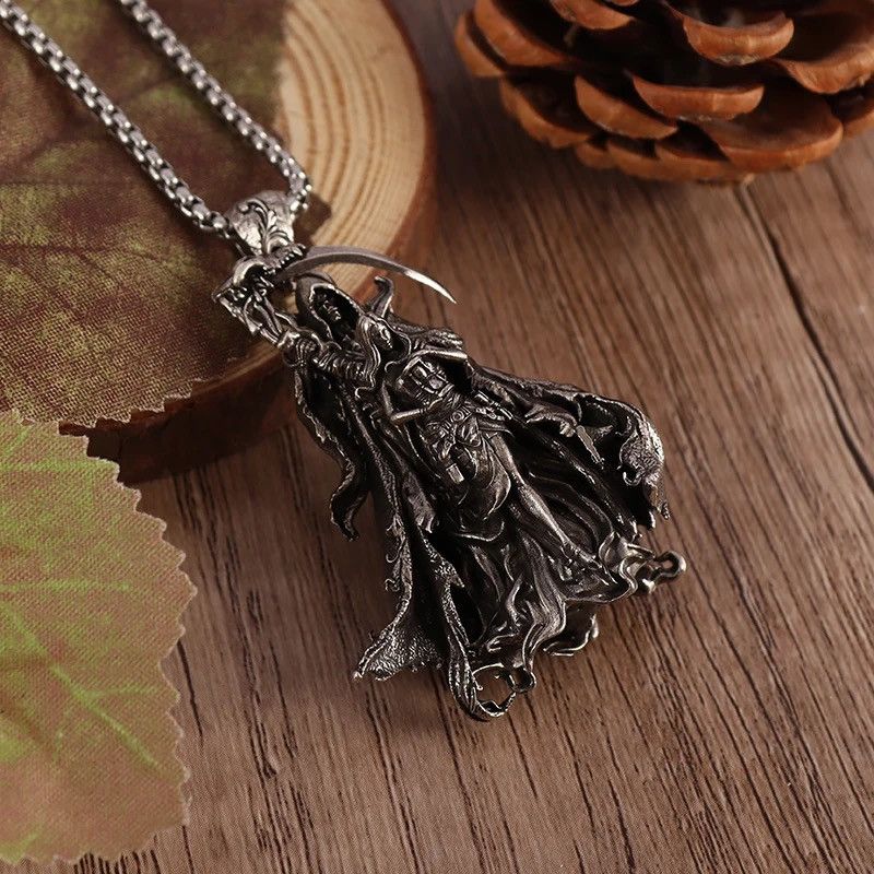 Jewelry Grim Reaper Scythe Hell Demon Skull Messenger Necklace Size ONE SIZE - 5 Thumbnail
