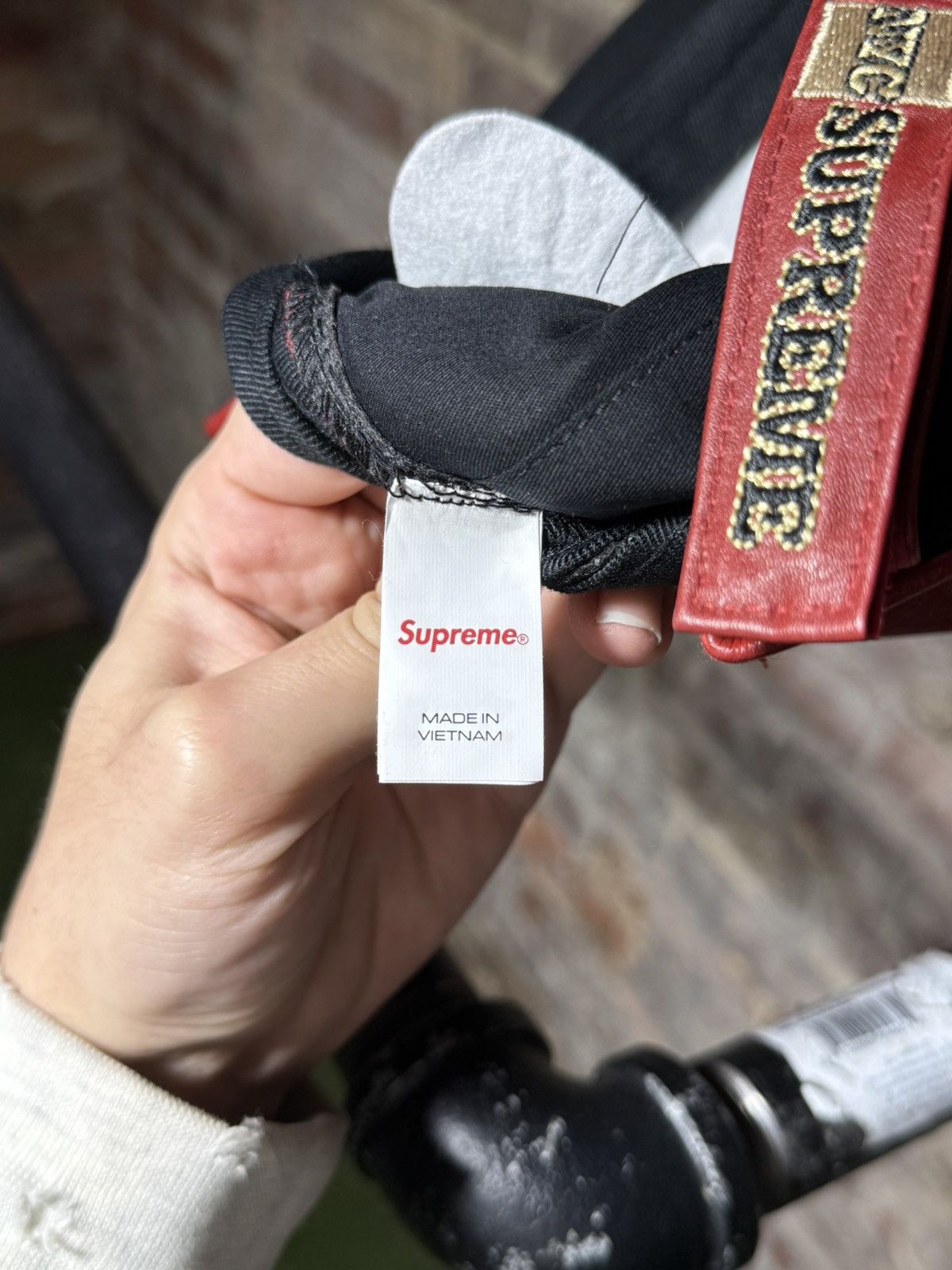 Supreme Supreme New York Red Leather 6-Panel Hat | Grailed