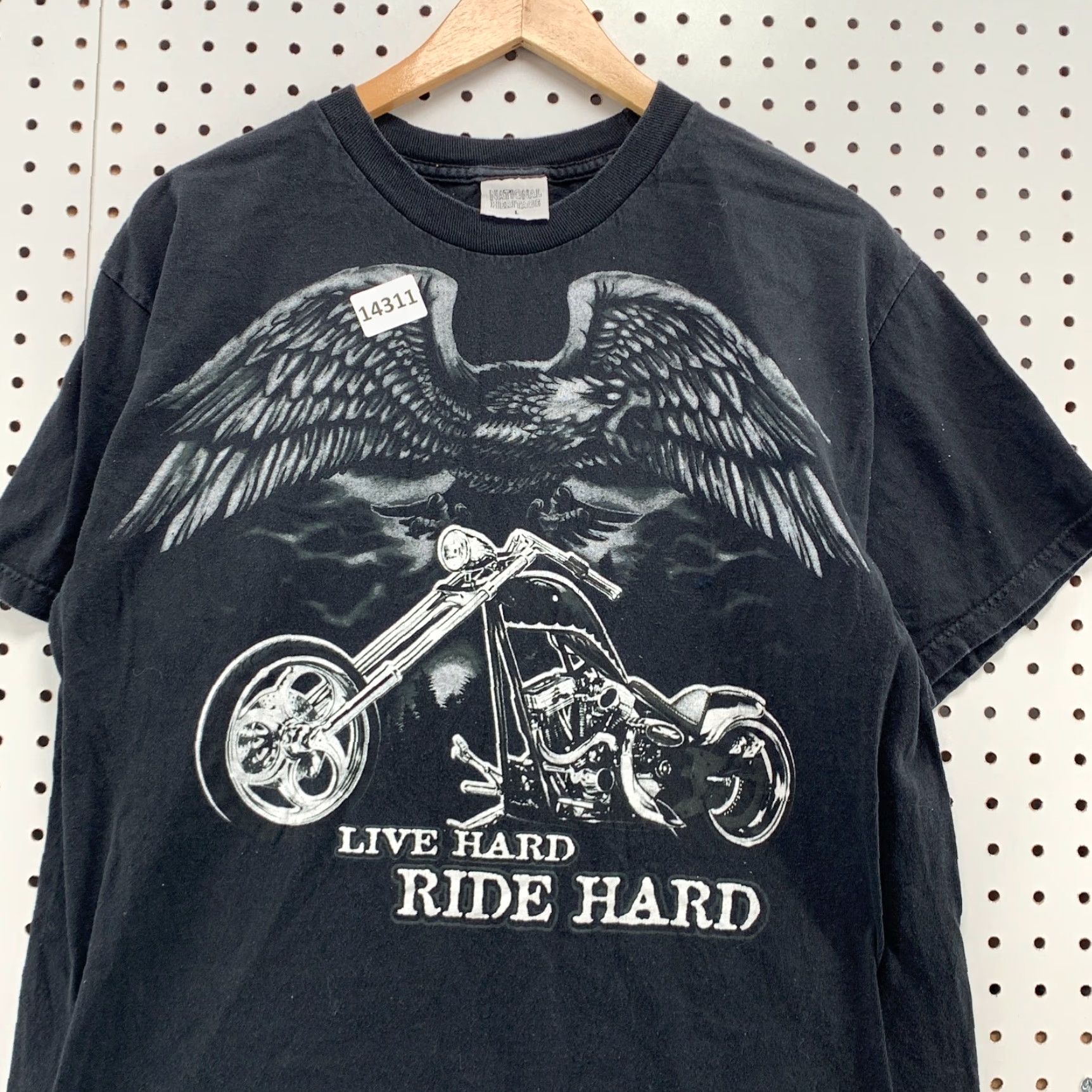 Vintage VINTAGE National Heritage Eagle Motorcycle Live Hard Ride Hard Black Short Sleeve Shirt Size US L / EU 52-54 / 3 - 7 Thumbnail