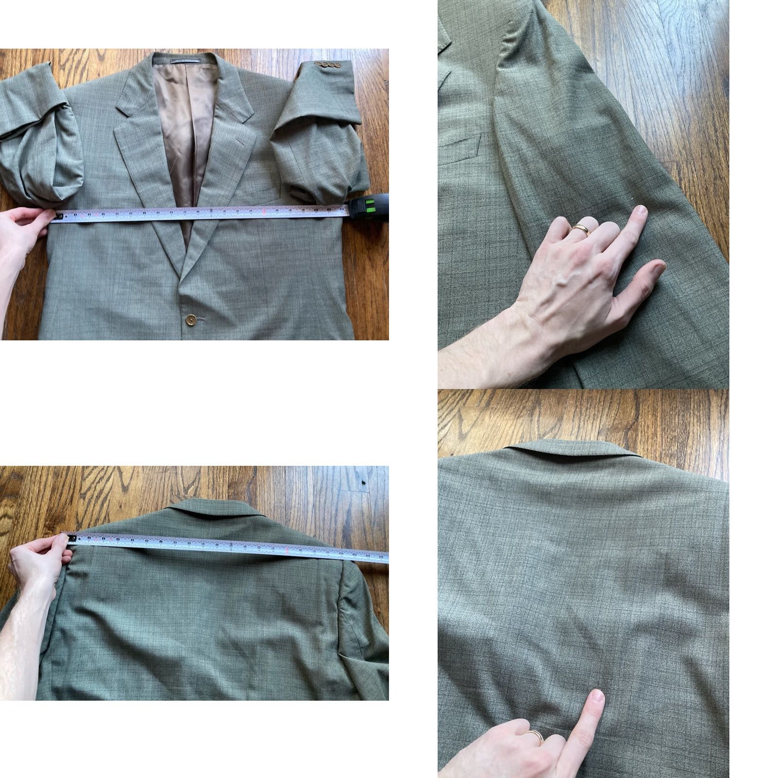 Ermenegildo Zegna Zegna Blazer Mens 44R Green Wool Jacket Regular 2 Piece Holes Note Switzerland Size 44R - 8 Thumbnail