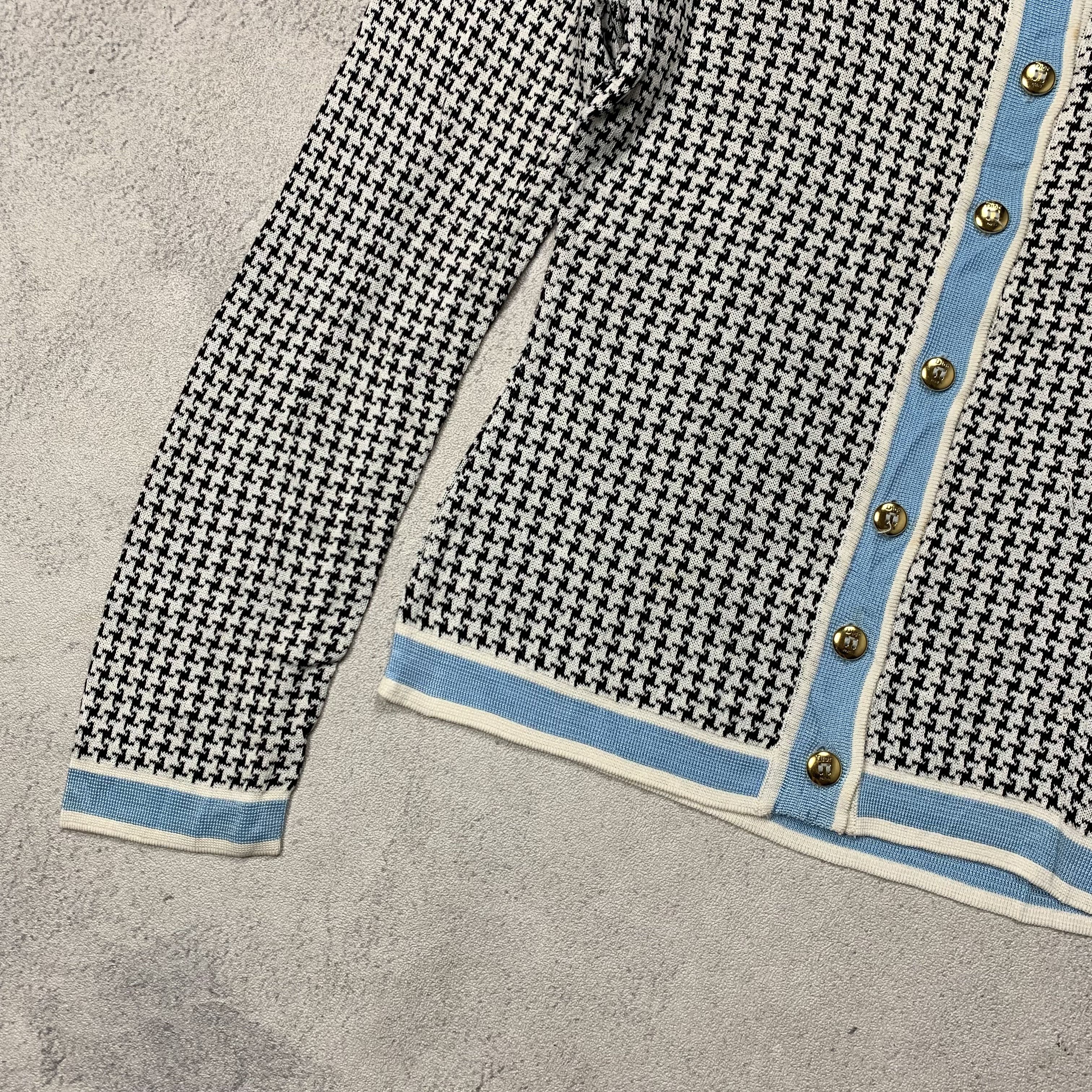 Dior Vintage Christian Dior Houndstooth Tweed Cardigan Size M / US 6-8 / IT 42-44 - 2 Thumbnail