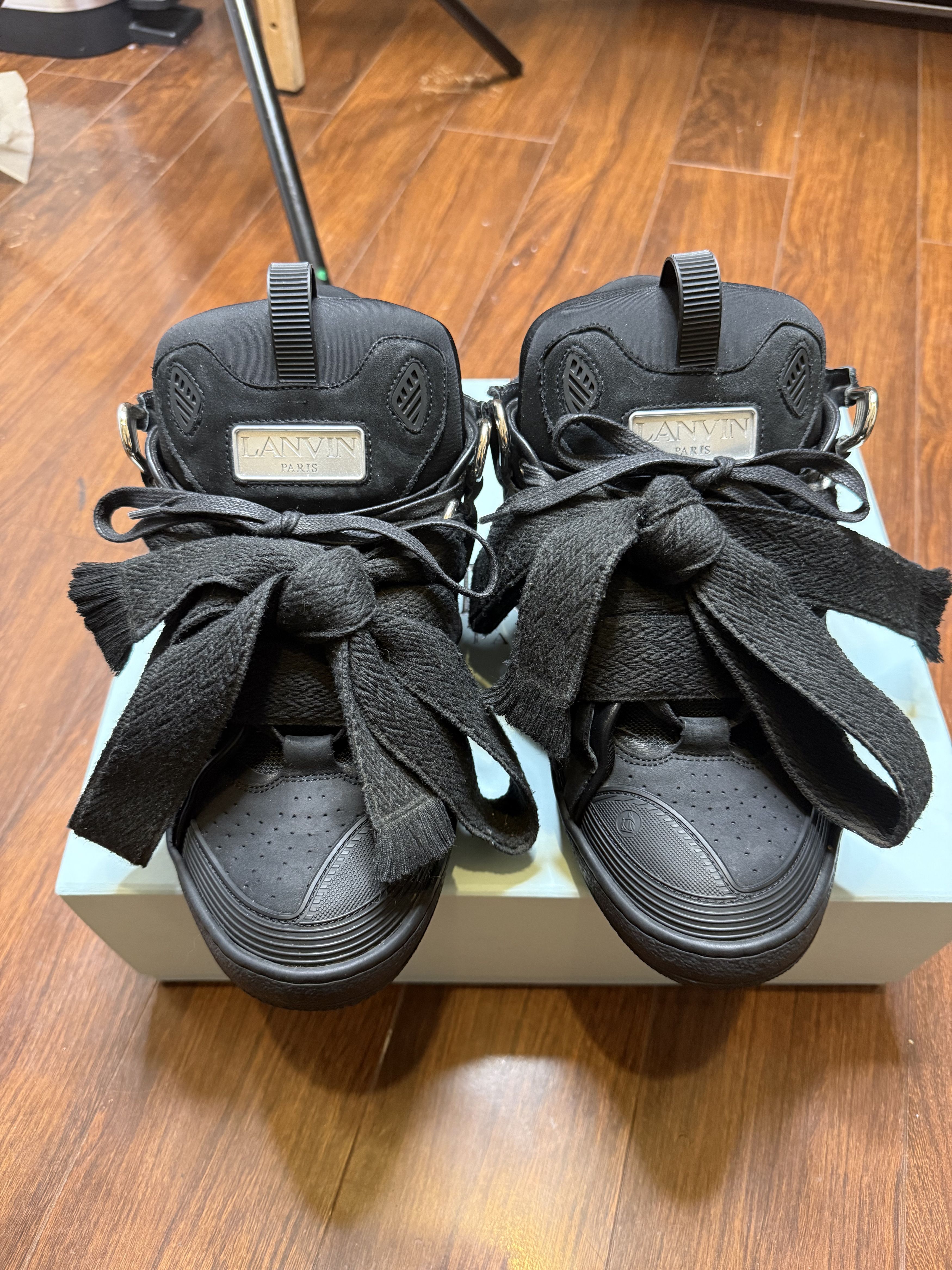 Lanvin Black Curb Leather Sneakers Size US 10 / EU 43 - 2 Thumbnail