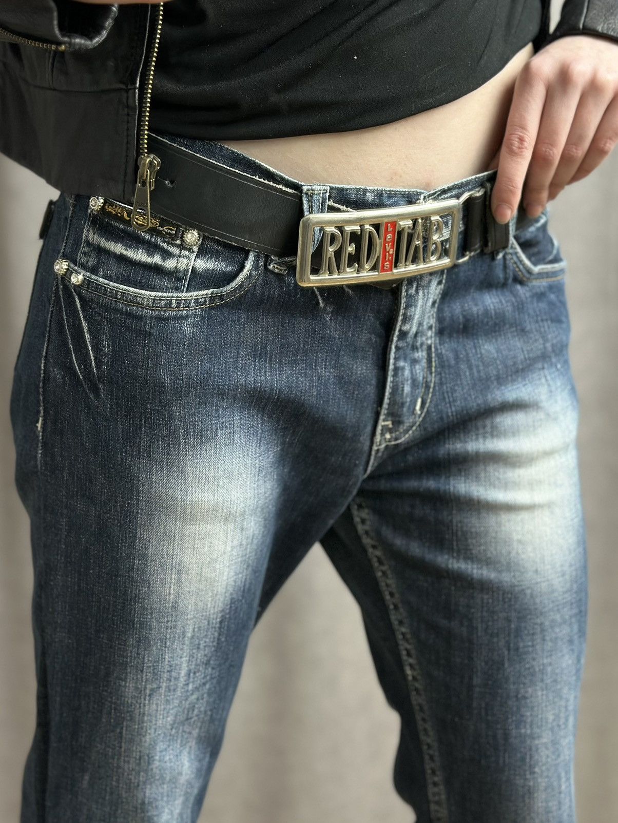 Levi's Vintage Levis Leather Belt Y2k B B Simon Avantgarde Size ONE SIZE - 4 Thumbnail