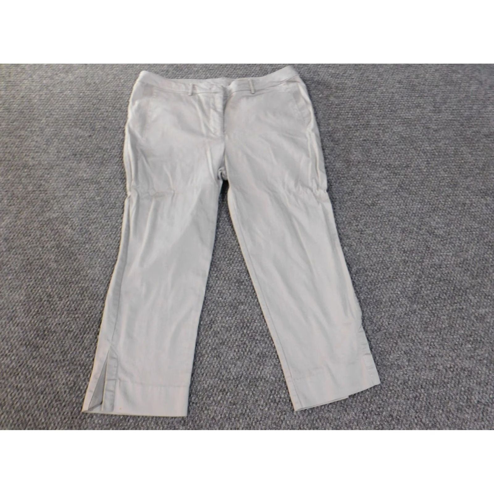 Vintage Simply Vera Wang Pants 10 gray straight Womens chino classic stretch cotton Size 24" / US 00 / IT 34 - 2 Thumbnail