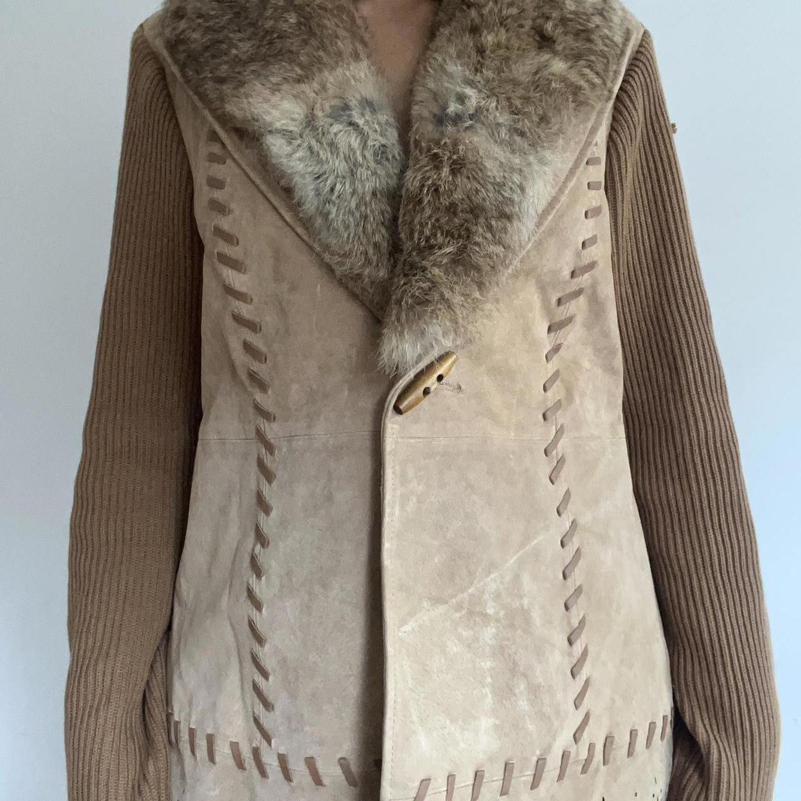 Other Beautiful genuine leather suede knit coat REAL FUR Size S / US 4 / IT 40 - 4 Thumbnail