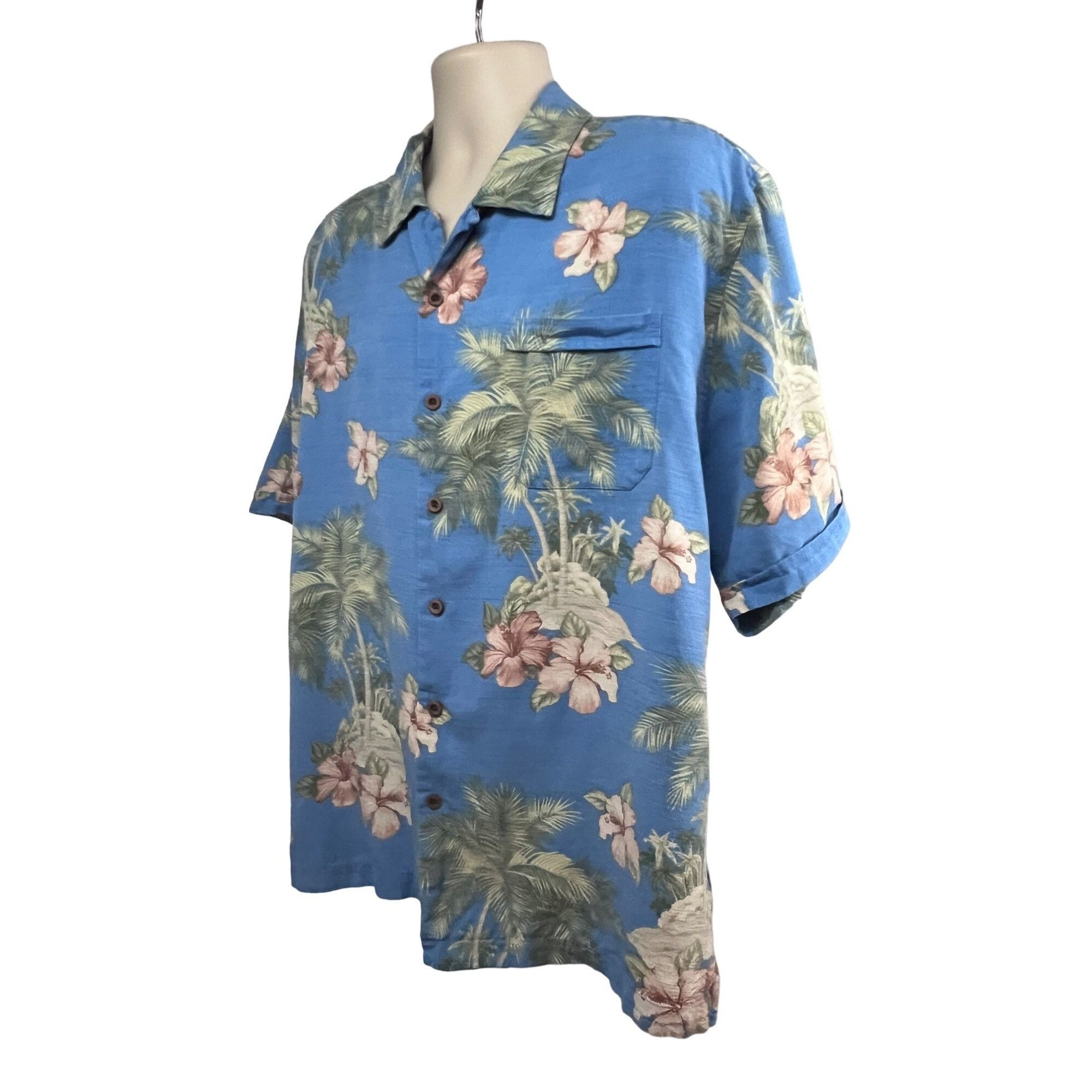 Vintage Jamaica Jaxx Mens Blue Silk Floral Hawaiian Button Up Shirt Size US XL / EU 56 / 4 - 3 Thumbnail