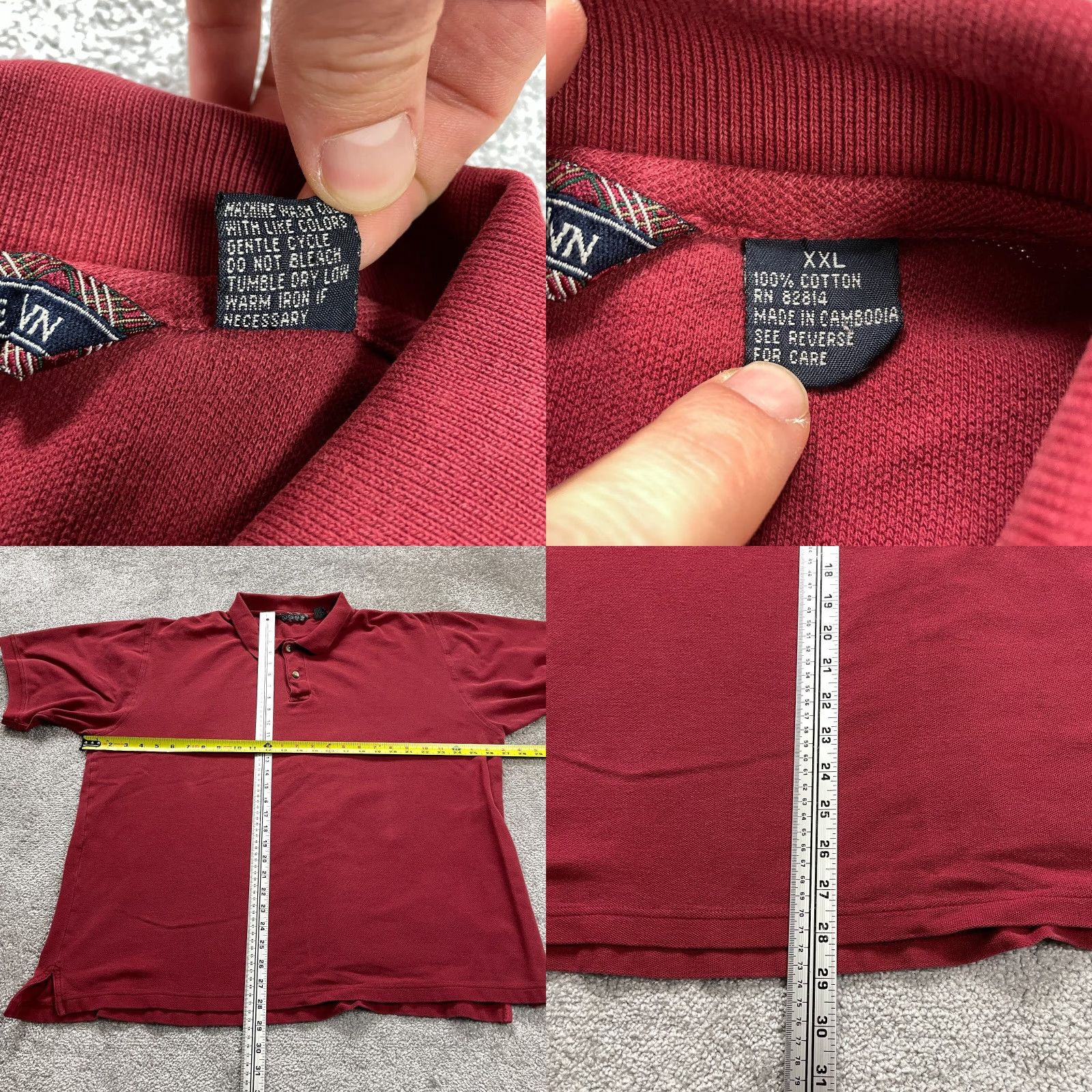 Vintage Old College Inn Polo Shirt Mens 2XL Red Cotton Short Sleeve Collared Golf Tennis Polo Shirt Mens Red 2XL Size US XXL / EU 58 / 5 - 8 Thumbnail