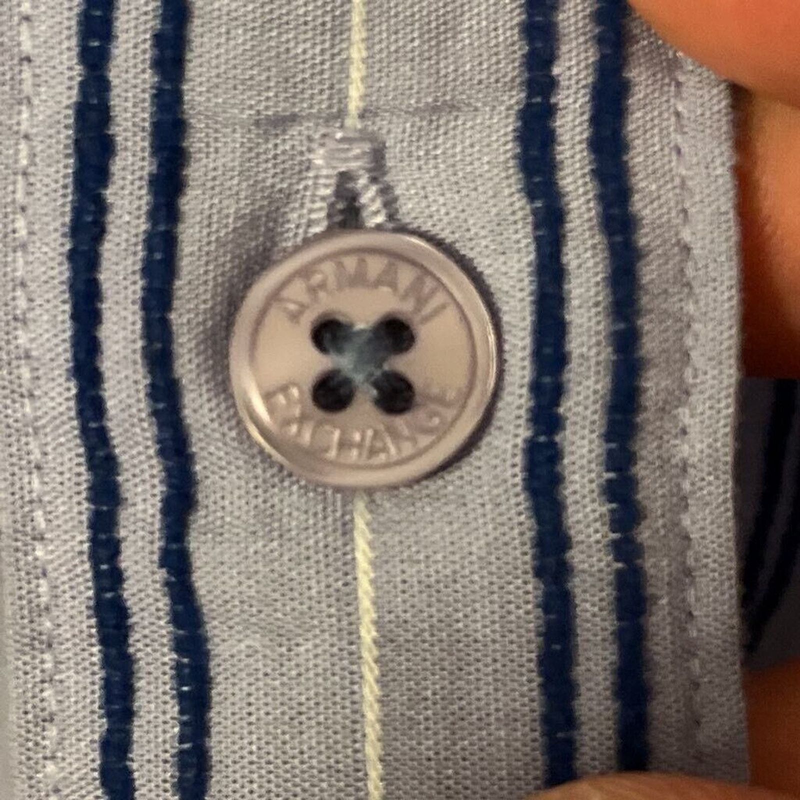 Armani Exchange Armani Exchange Button down Blue White Stripe Long Sleeve Size US L / EU 52-54 / 3 - 9 Thumbnail