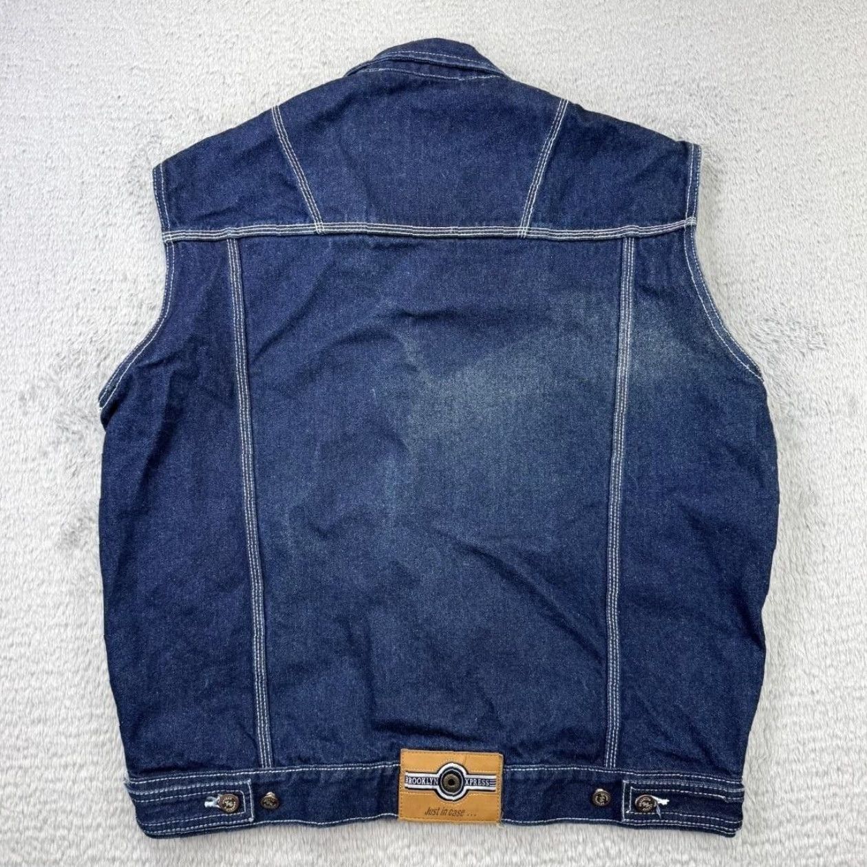 Vintage VINTAGE Brooklyn Xpress Vest Mens Large Blue Denim Utility Workwear Pockets 100% Cotton Size US L / EU 52-54 / 3 - 5 Thumbnail