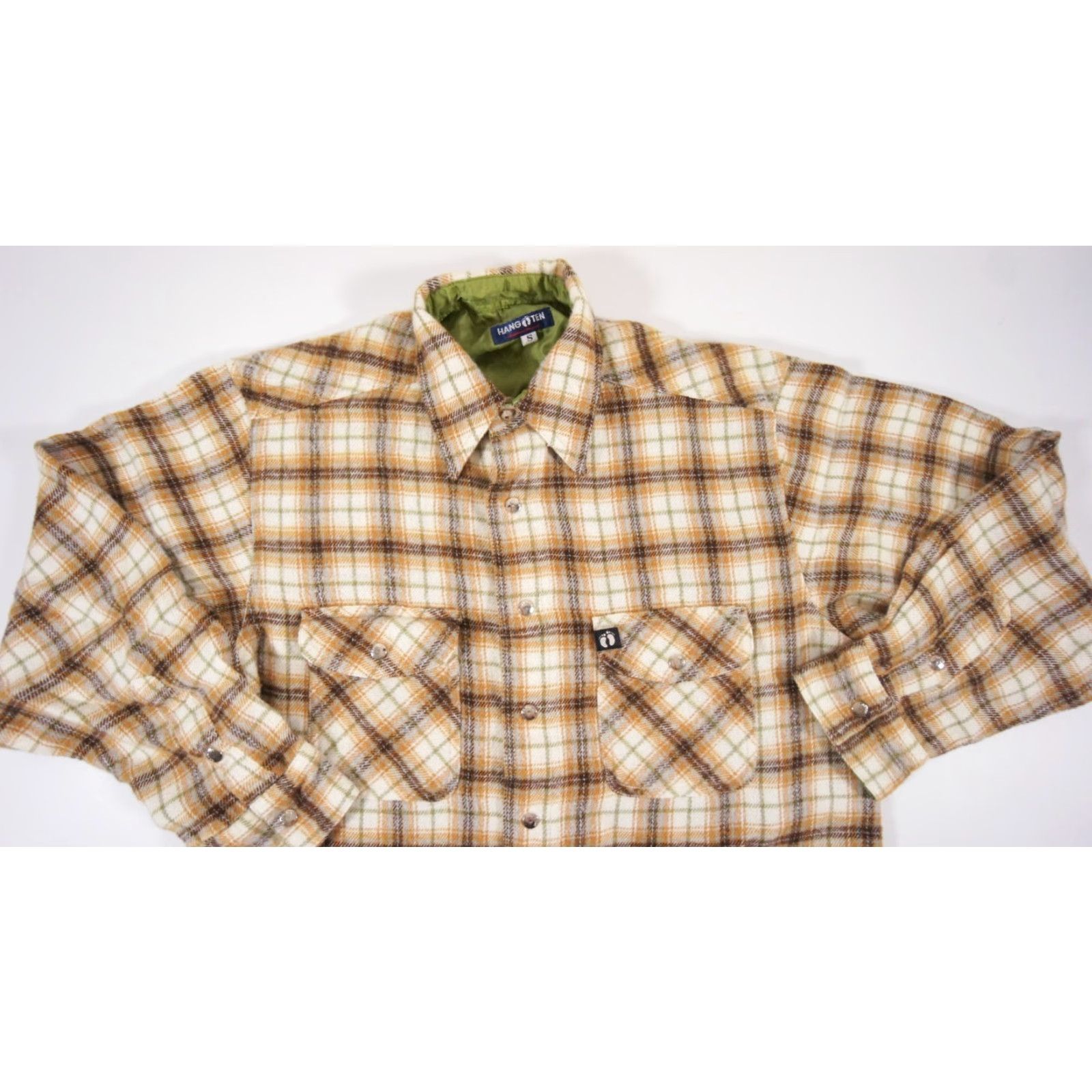 Hang Ten VINTAGE Hang Ten Shirt Mens Small Flannel Button Down Snap Long Sleeve Surf Size US S / EU 44-46 / 1 - 2 Thumbnail