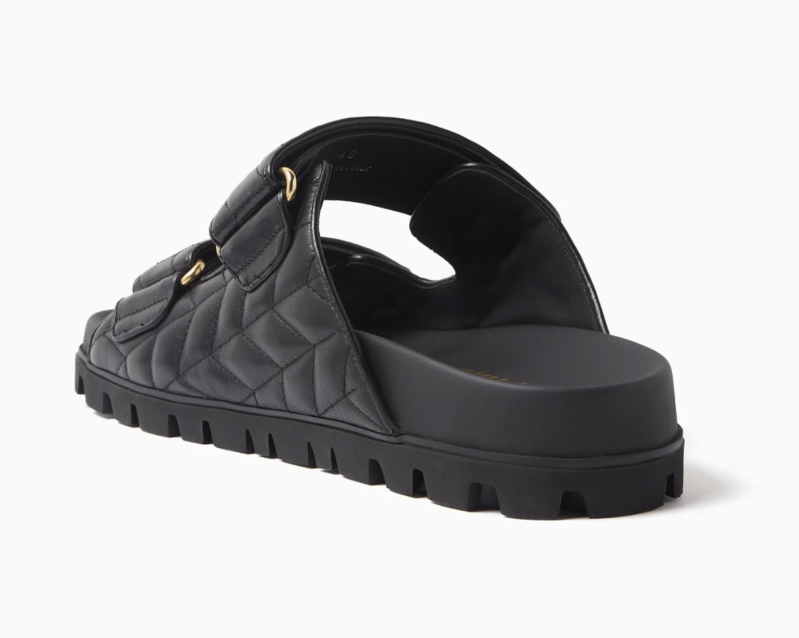 Miu Miu Miu Miu Matelasse Nappa Leather Logo Strap Slide Sandal 39 Size US 9 / IT 39 - 14 Thumbnail