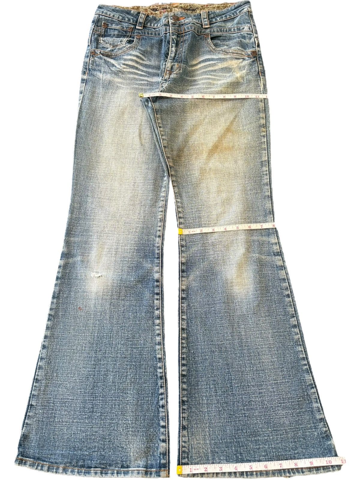 Hysteric Glamour Vintage Japanese Brand Distress High Rise Flare Jeans Size 32" / US 10 / IT 46 - 8 Thumbnail