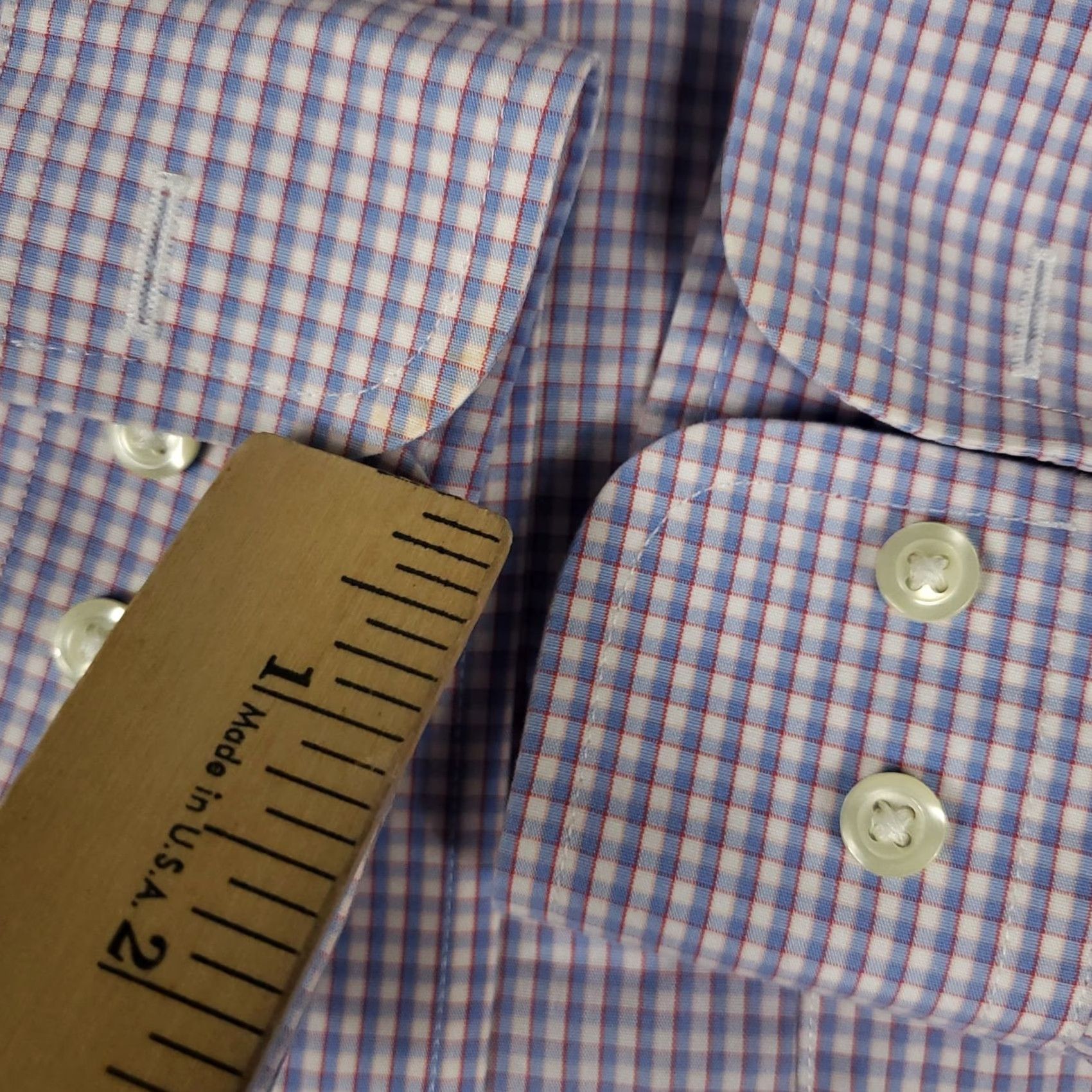 Brooks Brothers Brooks Brothers Shirt Mens 16.5 Blue Red Dress Button Up Long Sleeve Pattern Check Casual Business Formal Size 46R - 3 Thumbnail