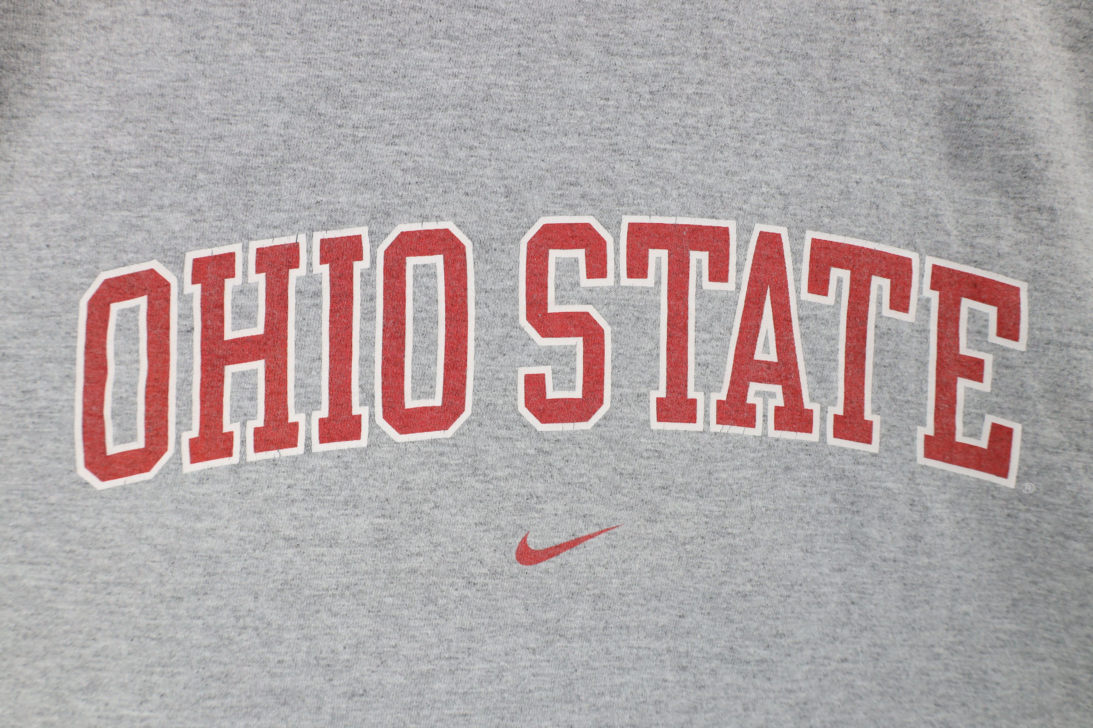 Nike × Vintage Vintage Nike Swoosh Ohio State University Raglan T-Shirt Size US XXL / EU 58 / 5 - 4 Thumbnail