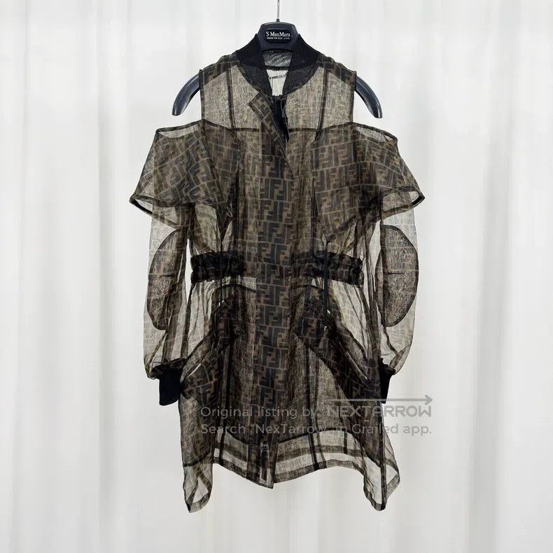 Fendi Monogram all-over print organza dress