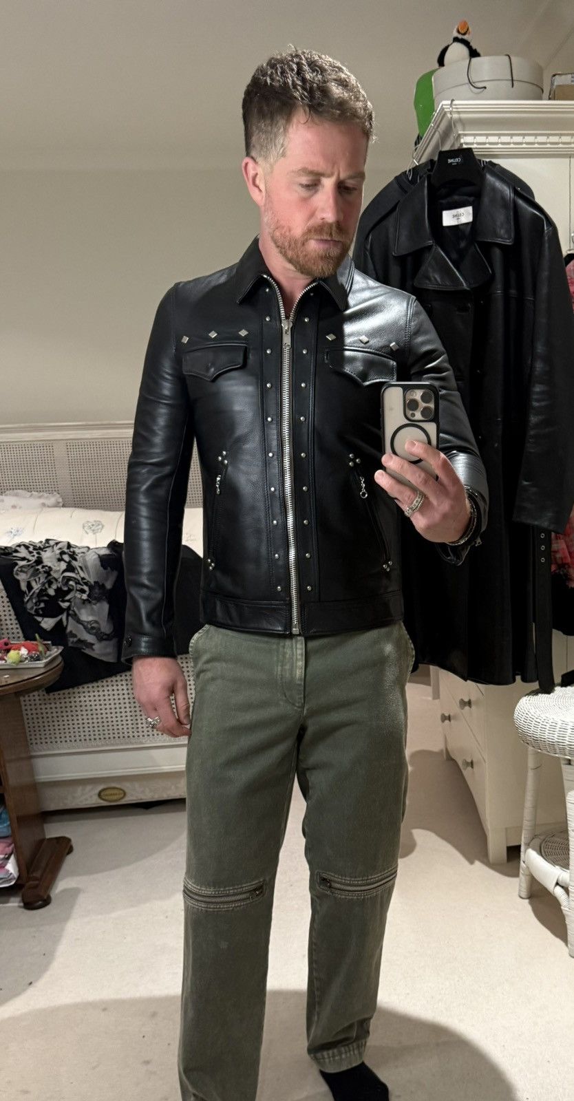 Undercover Grail Undercover leather studded trucker jacket 3 S M biker Size US M / EU 48-50 / 2 - 5 Thumbnail