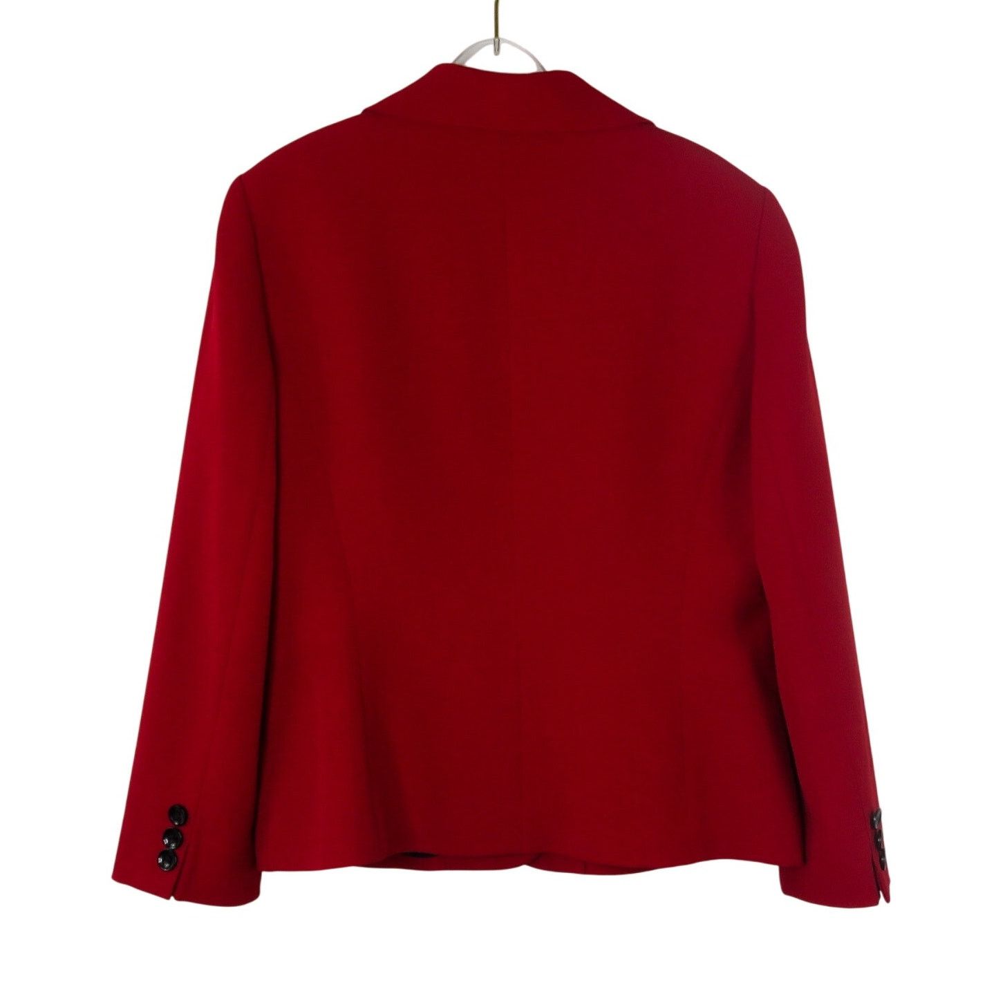 Vintage Vintage Kasper Red Blazer Notch Collar Black Buttons Size 10 Size L / US 10 / IT 46 - 2 Thumbnail