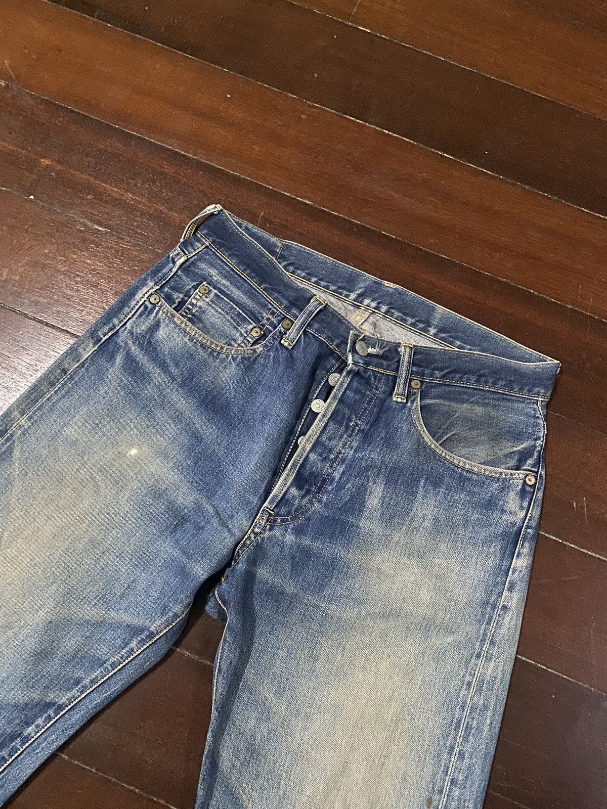 Vintage SICK 👊🏻🔥🔥 SEWING CHOP JAPANES BRAND JEANS SELVEDGE DISTRESSED Size US 32 / EU 48 - 6 Thumbnail