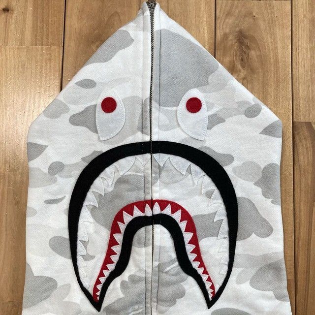 Bape BAPE White Camo Shark Full Zip Hoodie a bathing ape NIGO Size US XL / EU 56 / 4 - 4 Thumbnail