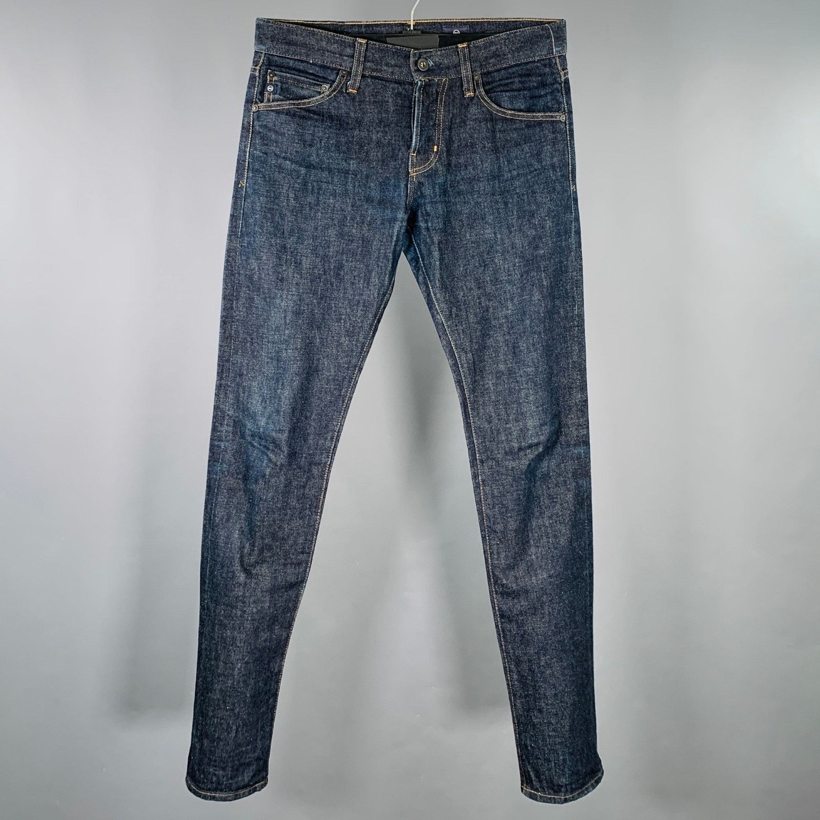 AG Adriano Goldschmied 30 Navy Contrast Stitch Cotton Slim Five Pockets Jeans Size US 30 / EU 46 - 1 Thumbnail
