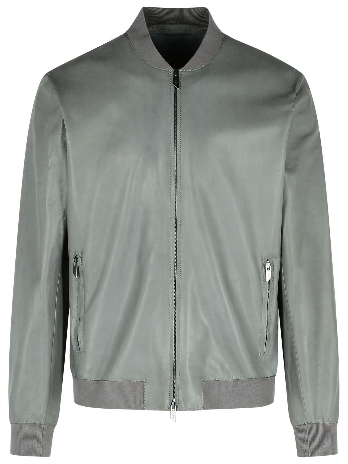 Salvatore Santoro SALVATORE SANTORO Grey Leather Bomber Jacket Size US XXL / EU 58 / 5 - 1 Thumbnail