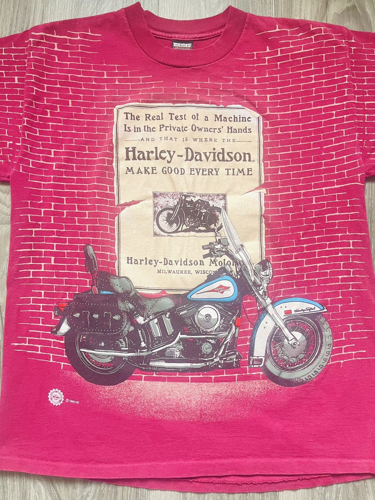 Harley Davidson 1995 Vintage Harley Davidson AOP Size US L / EU 52-54 / 3 - 2 Thumbnail