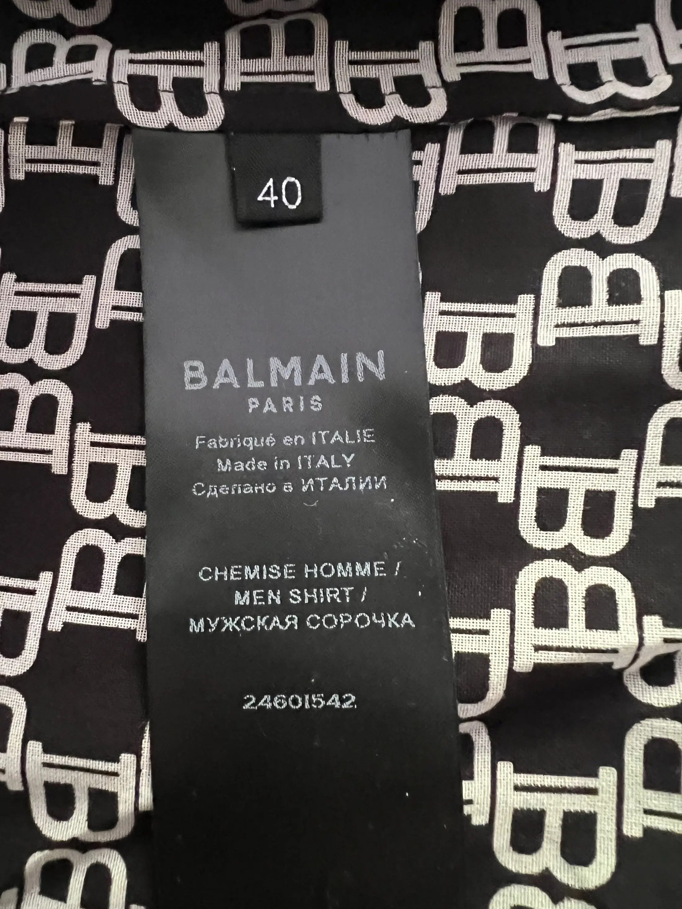 Balmain Monogram-Print Long-Sleeved Shirt Size US L / EU 52-54 / 3 - 10 Thumbnail