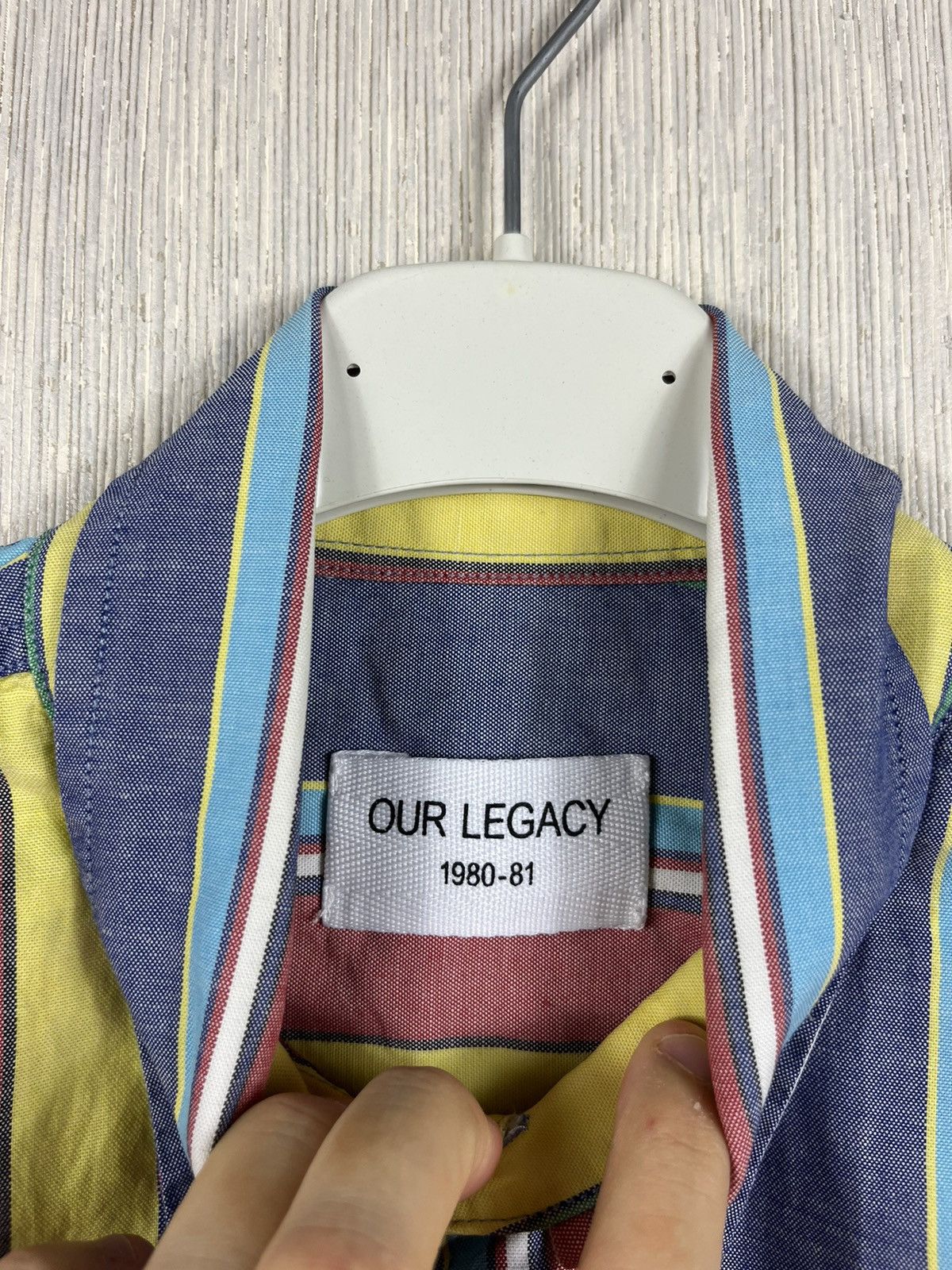 Acne Studios × Our Legacy Our Legacy 1980-81 Panama Lino linen striped nerd shirt y2k Size US M / EU 48-50 / 2 - 10 Thumbnail