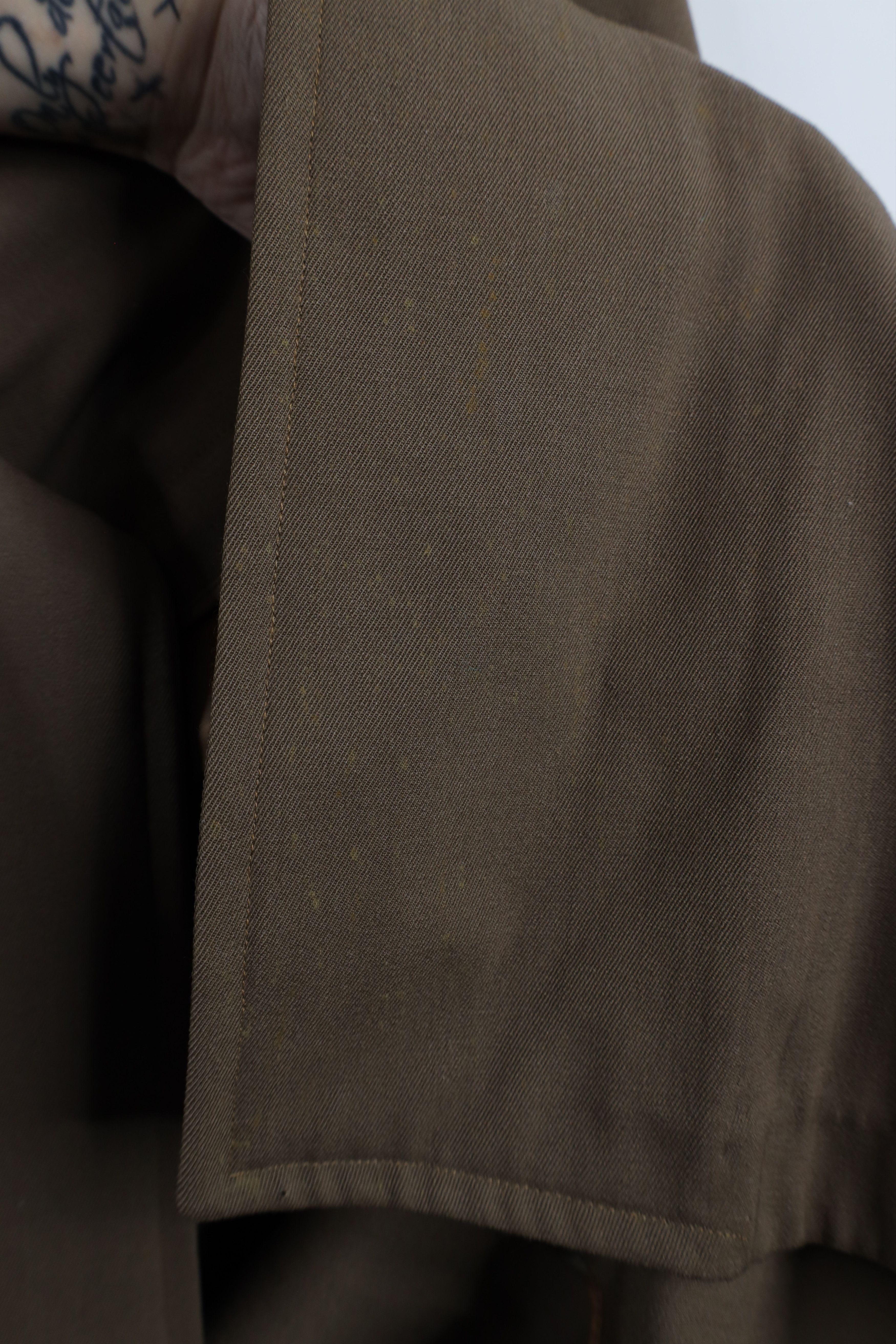 Vintage Vintage 50s 60s Rockabilly Wool Rayon Gabardine Trench Coat Size US XXL / EU 58 / 5 - 9 Thumbnail