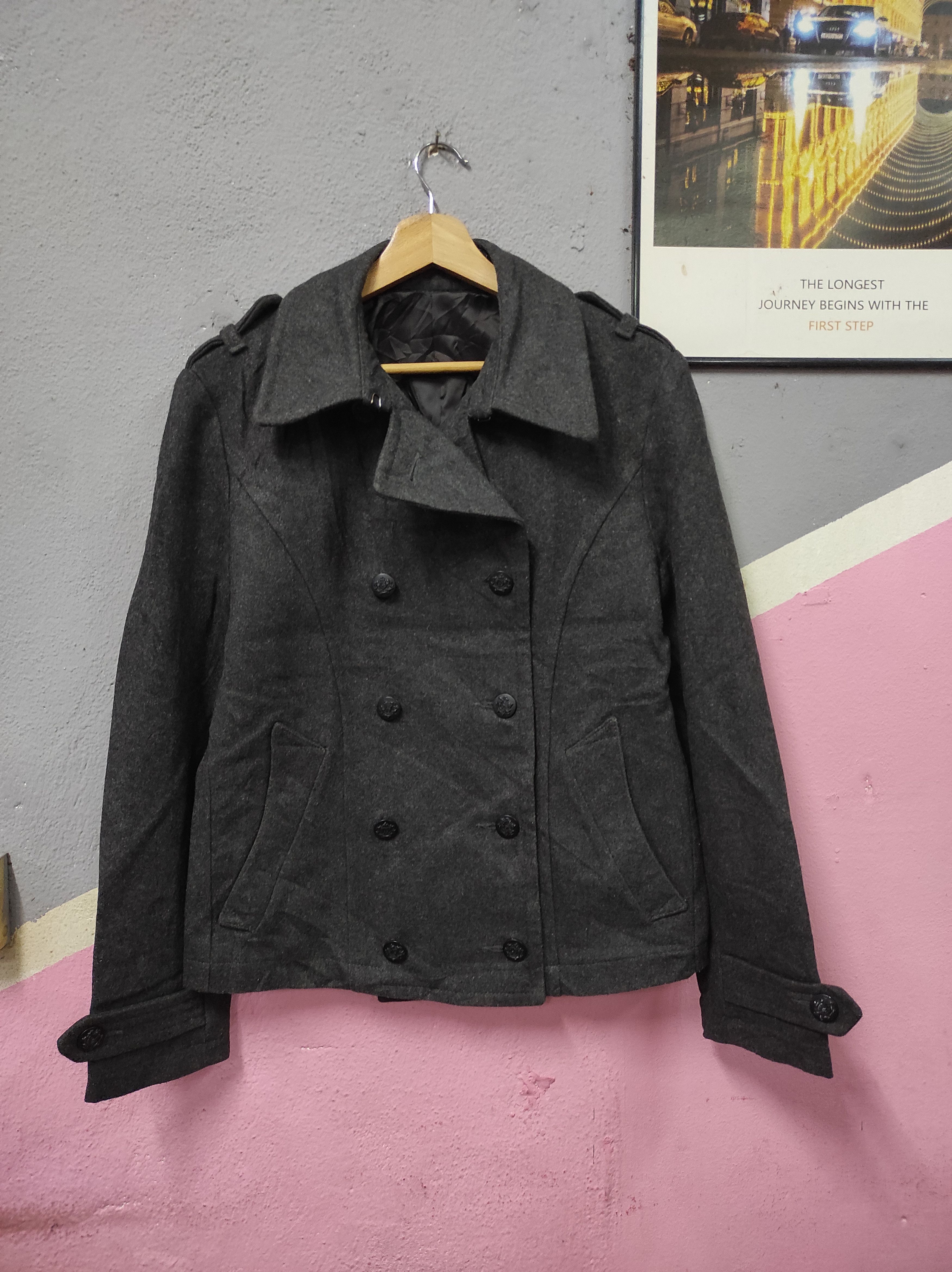 Designer × Japanese Brand PPFM WOOL DOUBLE BREASTED COAT JACKET Size L / US 10 / IT 46 - 1 Thumbnail