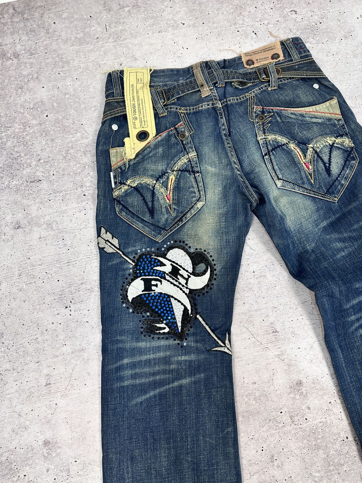 Other TOUGH Jeansmith Denim Pants Y2K Grunge Cyberpunk Techwear Size US 36 / EU 52 - 16 Thumbnail