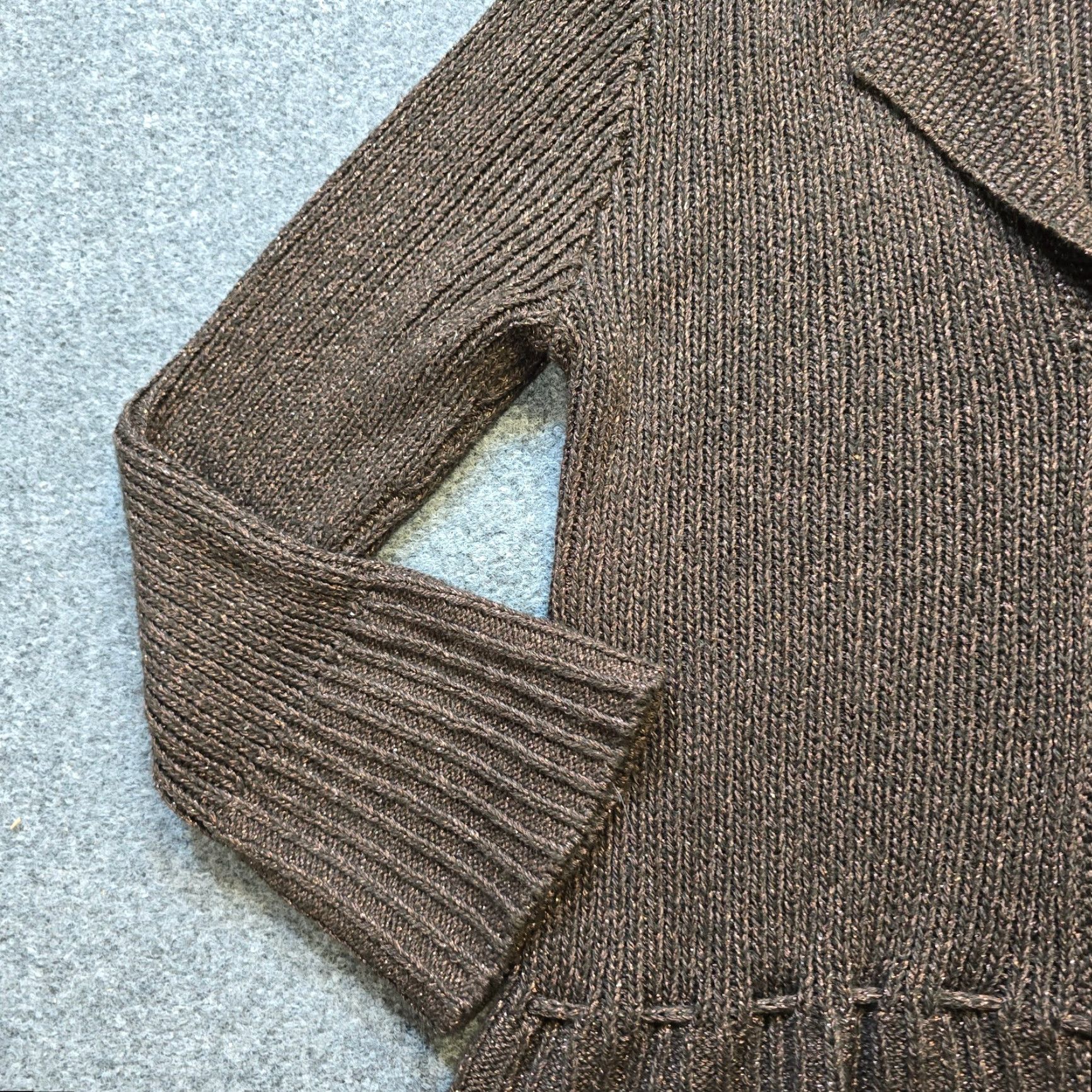 J. Jill VINTAGE J Jill Cardigan Womens XL Brown Sweater Button Shimmery Career Casual Size XL / US 12-14 / IT 48-50 - 4 Thumbnail