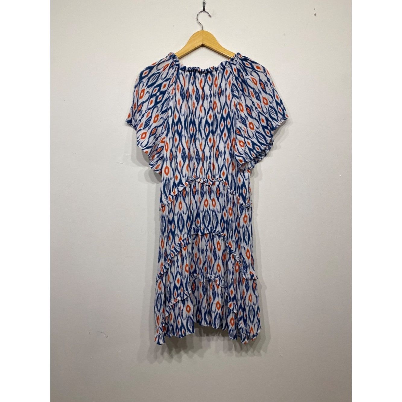 Anthropologie Anthropologie Robin Tiered Mini Dress Blue Ikat Print Size L Size L / US 10 / IT 46 - 5 Thumbnail