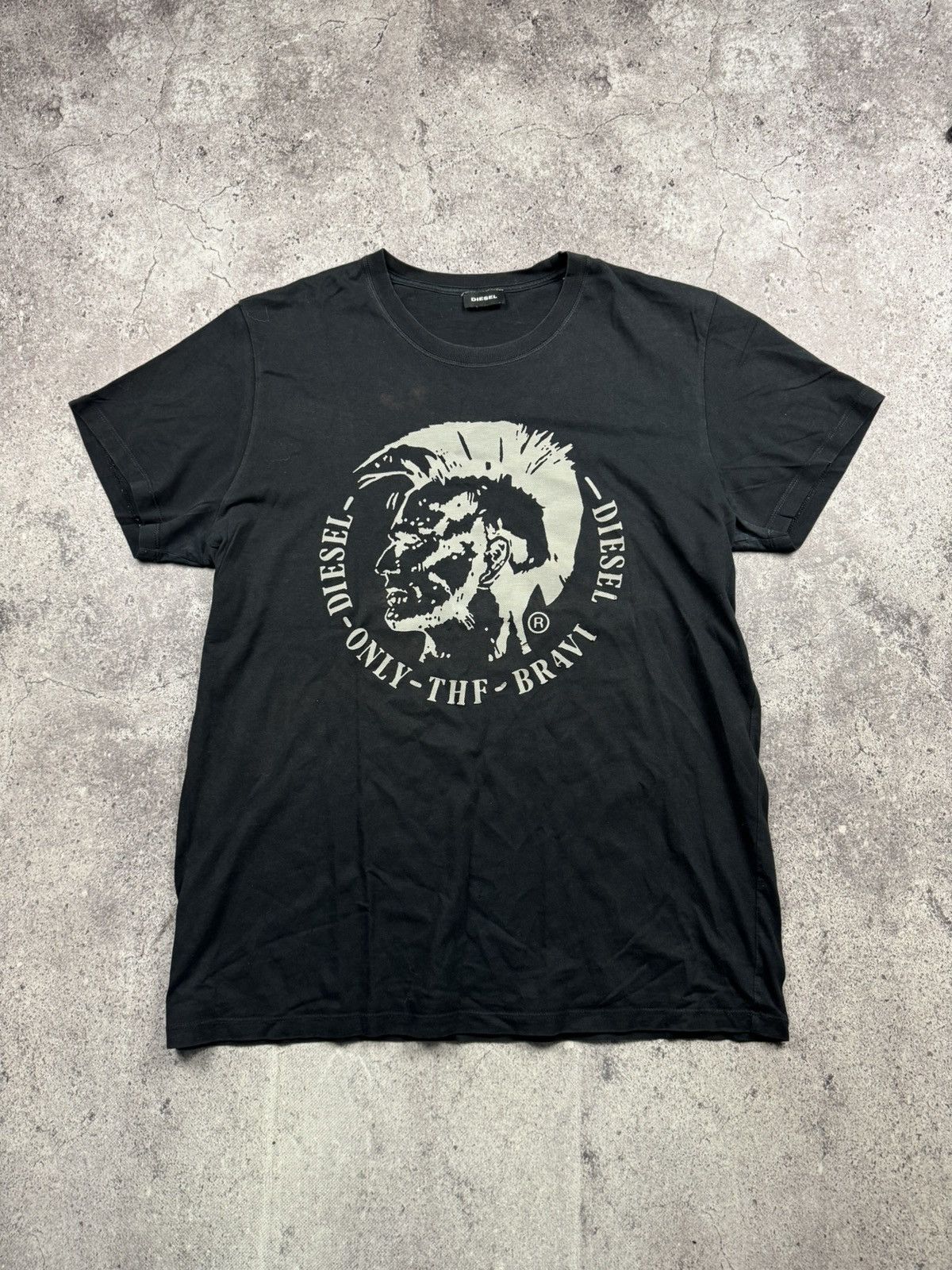 Diesel Vintage Diesel Only the Brave Punk Head Graphic T-Shirt S Size US XL / EU 56 / 4 - 1 Thumbnail