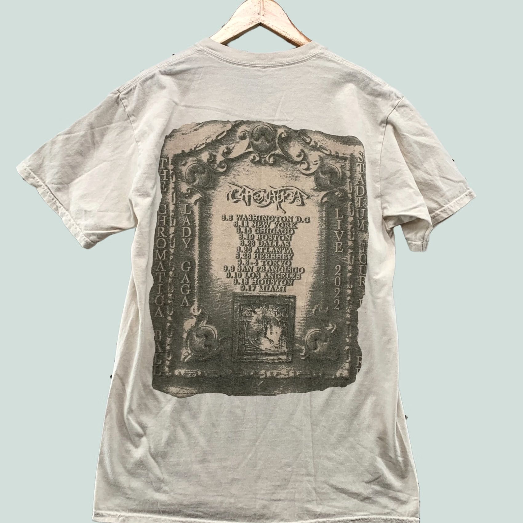 Vintage Lady Gaga Shirt Mens Small Beige The Chromatica Ball 2022 World Tour 19X28 Size US S / EU 44-46 / 1 - 1 Thumbnail