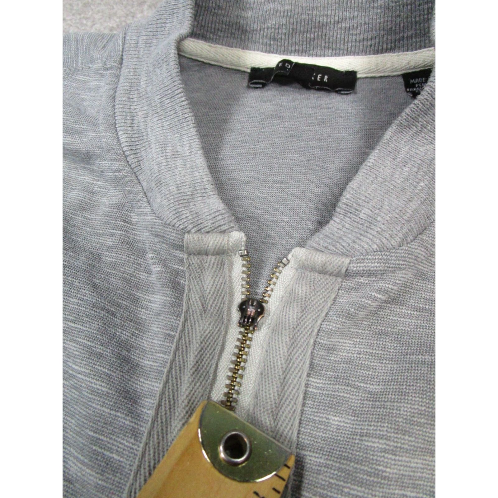 Ted Baker Ted Baker Sweater Womens 4 Gray Full Zip Knit Round Neck Cotton Polyester Size 4 Regular Womens Size S / US 4 / IT 40 - 5 Thumbnail
