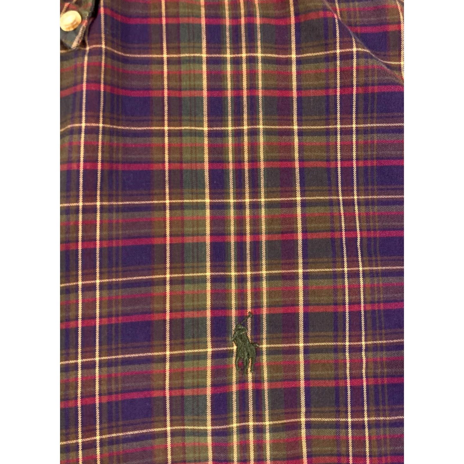 Ralph Lauren Ralph Lauren Button Down Shirt Mens XL Purple Green Plaid Long Sleeve Outdoor Shirt Size US XL / EU 56 / 4 - 5 Thumbnail