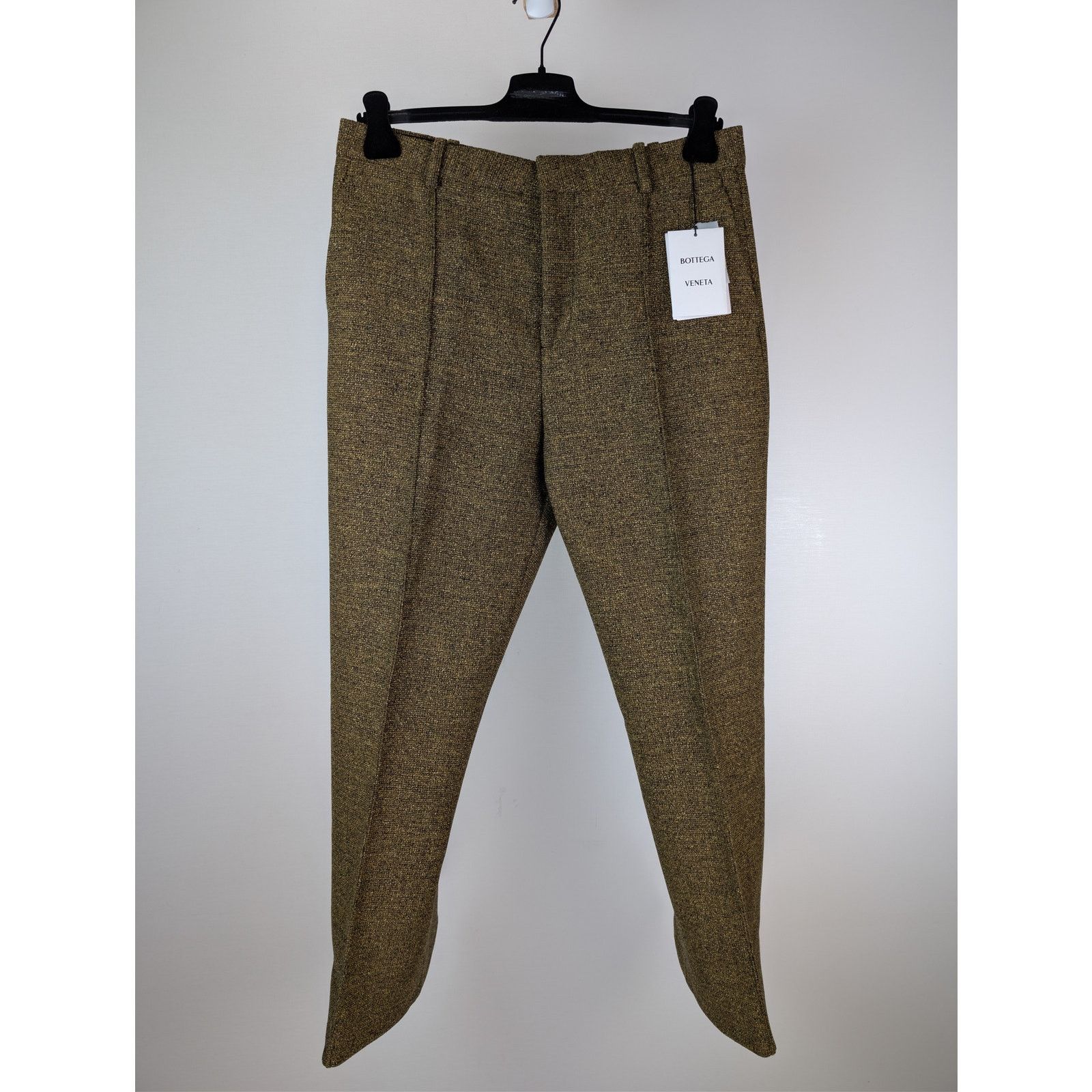 Bottega Veneta o1rshd1 Double Compact Cotton Frise Trousers Pants in Flax Size US 34 / EU 50 - 2 Thumbnail
