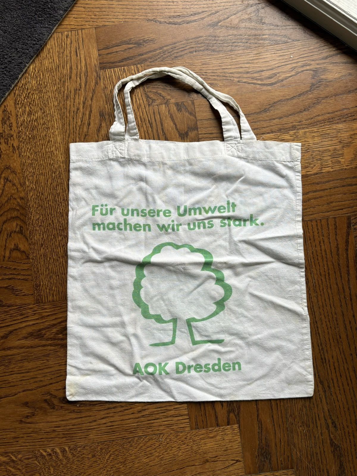 Vintage Vintage Tote Bag AOK Plus Insurance Dresden Germany Cotton Size ONE SIZE - 5 Thumbnail