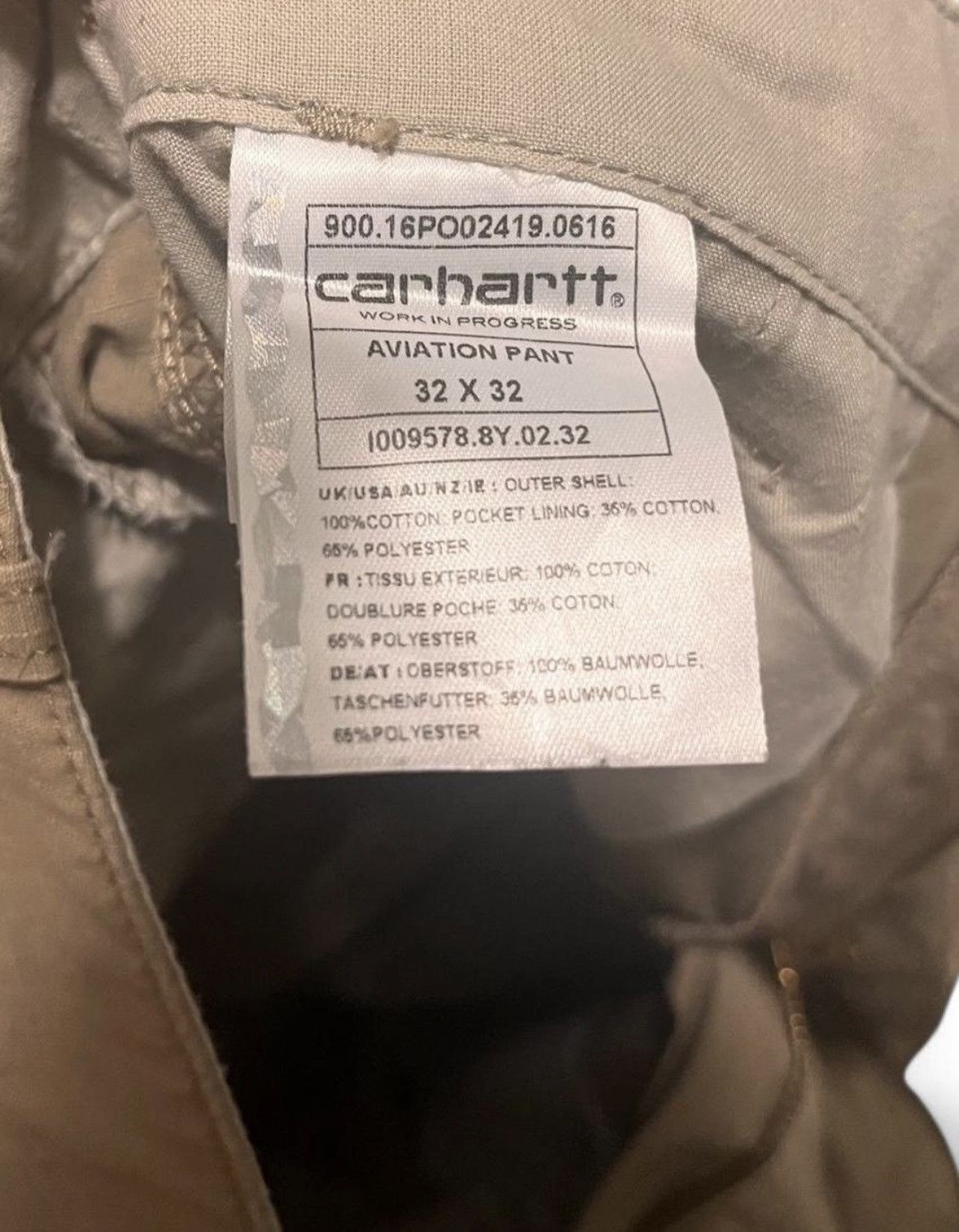 Carhartt Wip Carhartt WIP Aviation Pants 32x32 – Khaki Cargo Workwear Size US 31 - 3 Thumbnail